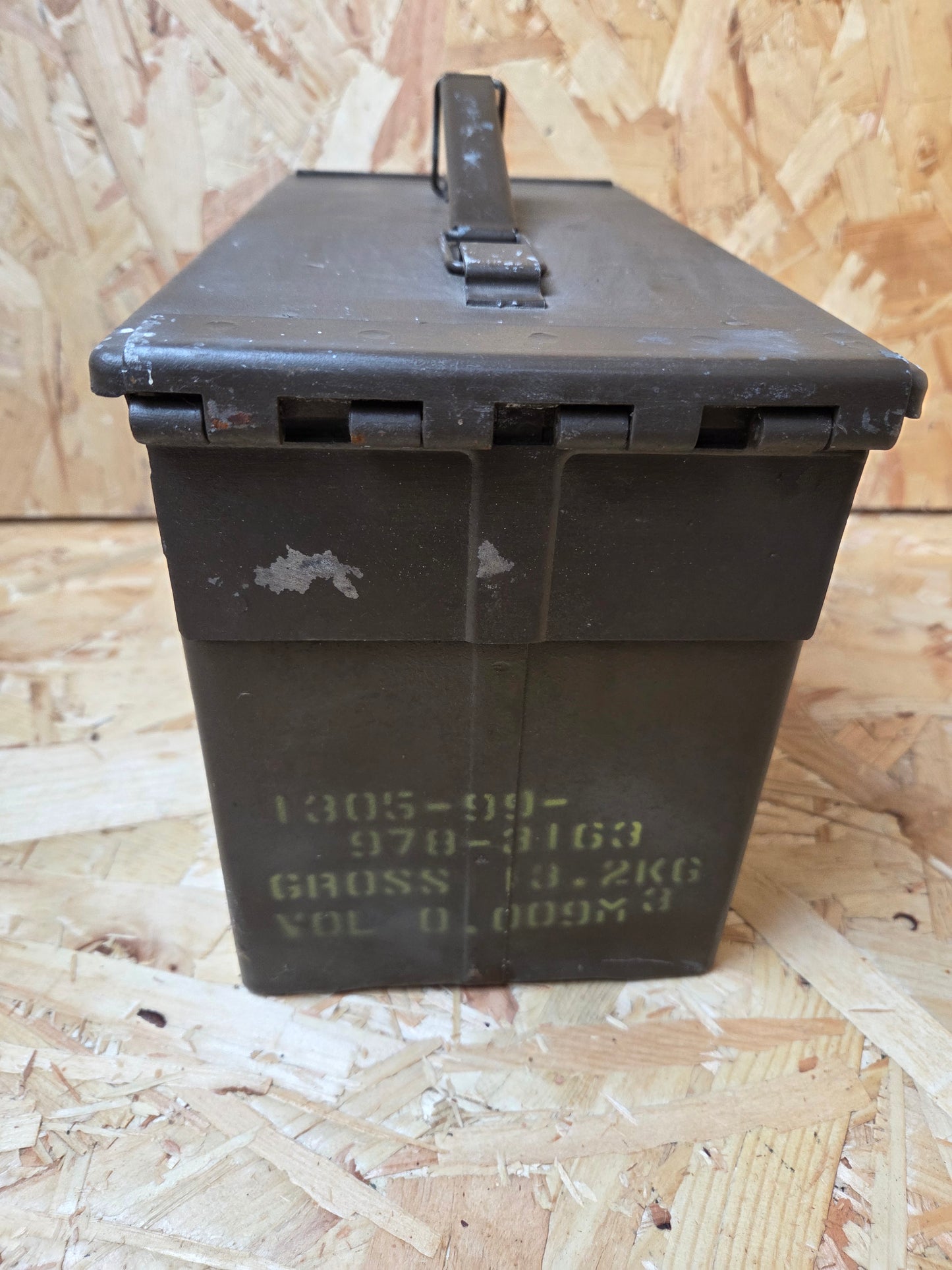 Small 30 Cal 5.56mm Ammo Box Tin Brown 28cm x 19cm x 14cm