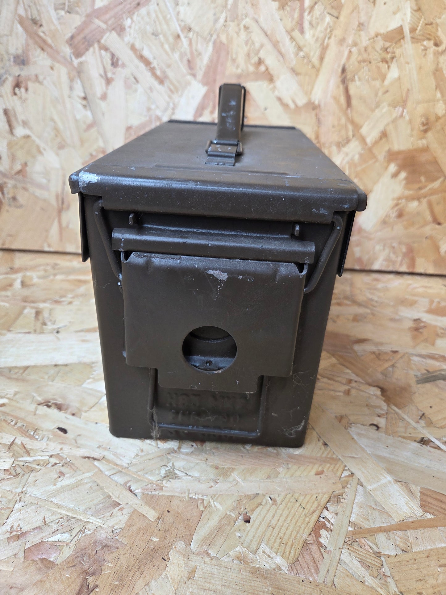 Small 30 Cal 5.56mm Ammo Box Tin Brown 28cm x 19cm x 14cm