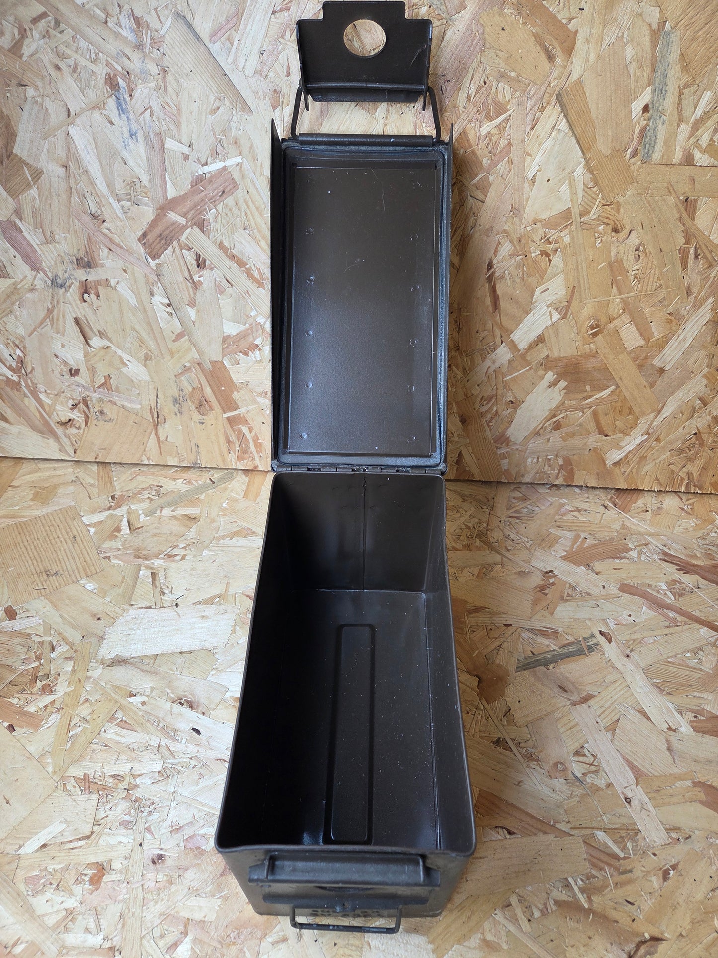 Small 30 Cal 5.56mm Ammo Box Tin Brown 28cm x 19cm x 14cm