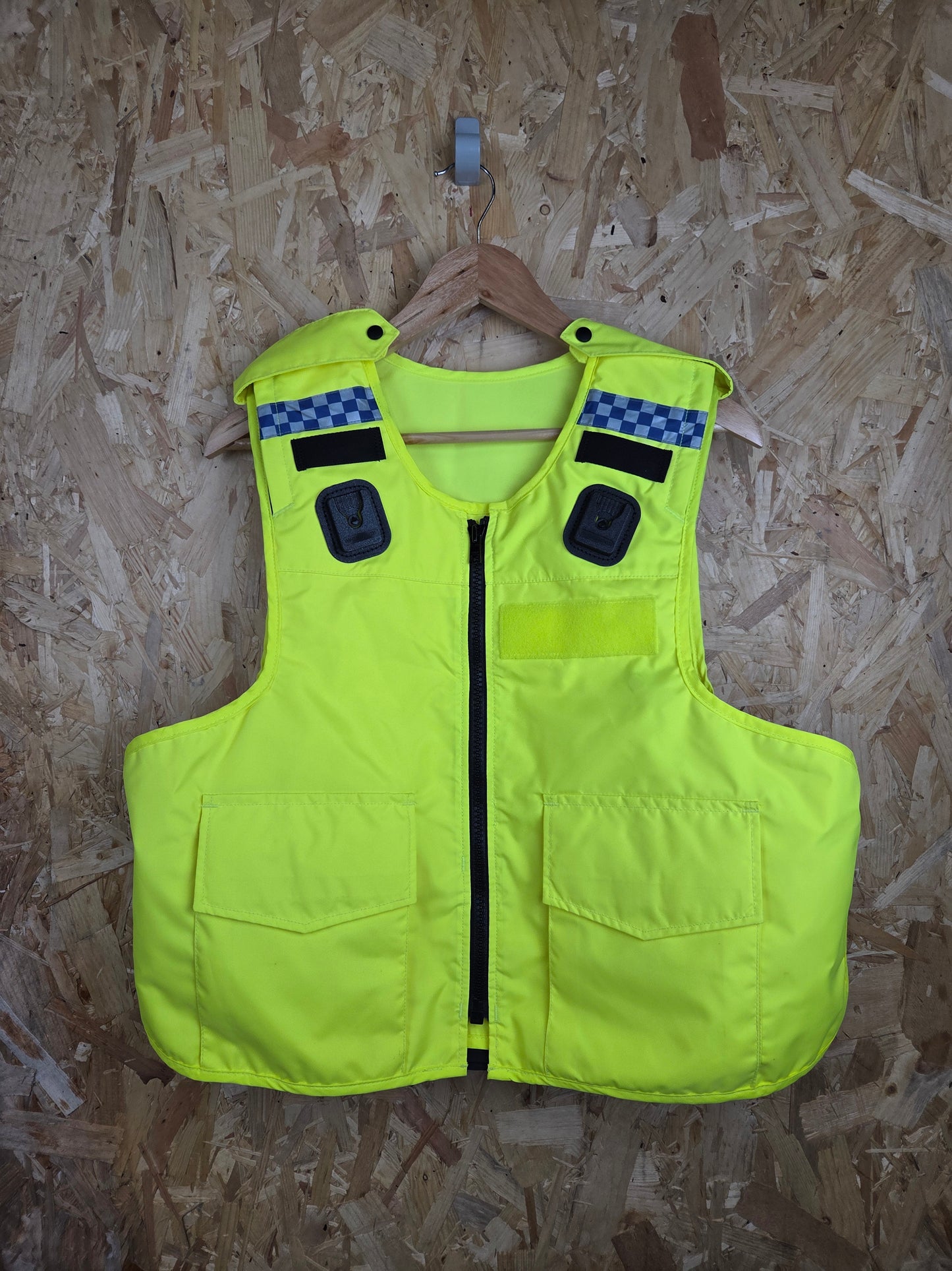 Mehler Stab Vest Hi-Vis Body Armour Cover With Klickfast Docks Checked Strips