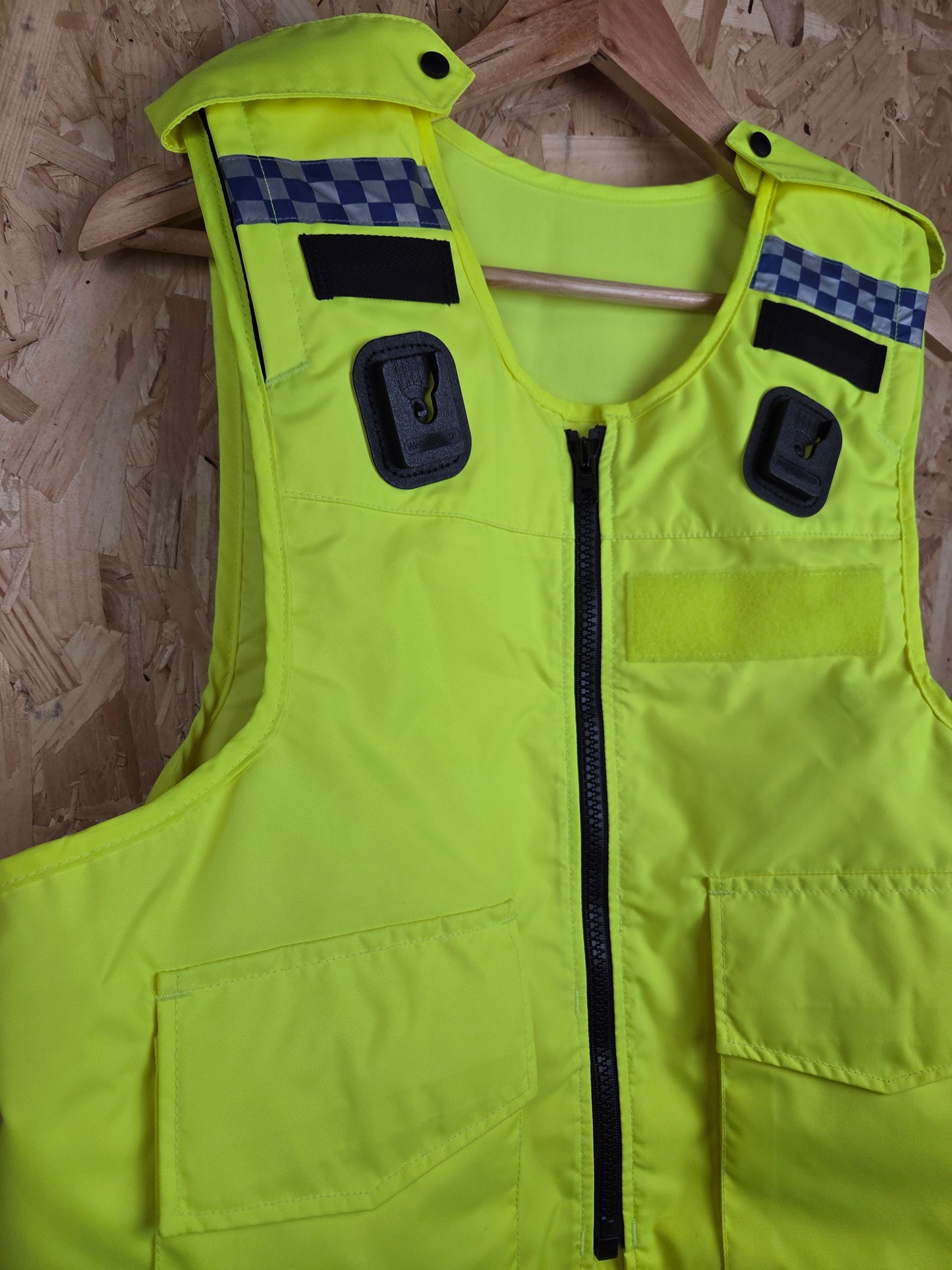 Mehler Stab Vest Hi-Vis Body Armour Cover With Klickfast Docks Checked Strips