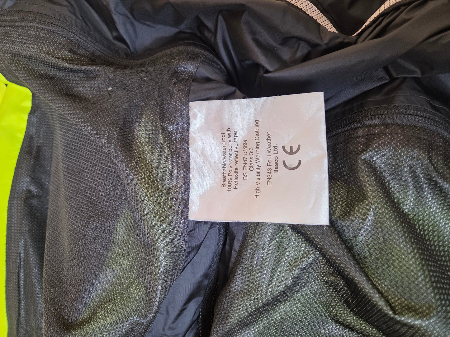 Keela British Police Waterproof Jacket Yellow Hi-Vis Grade B