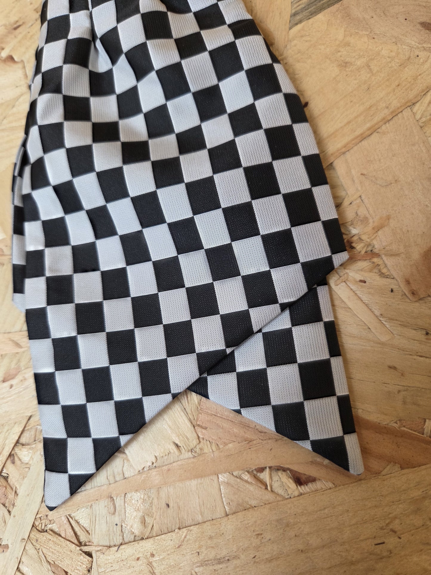 British Police Clip On Cravat Ladies Black & White Check