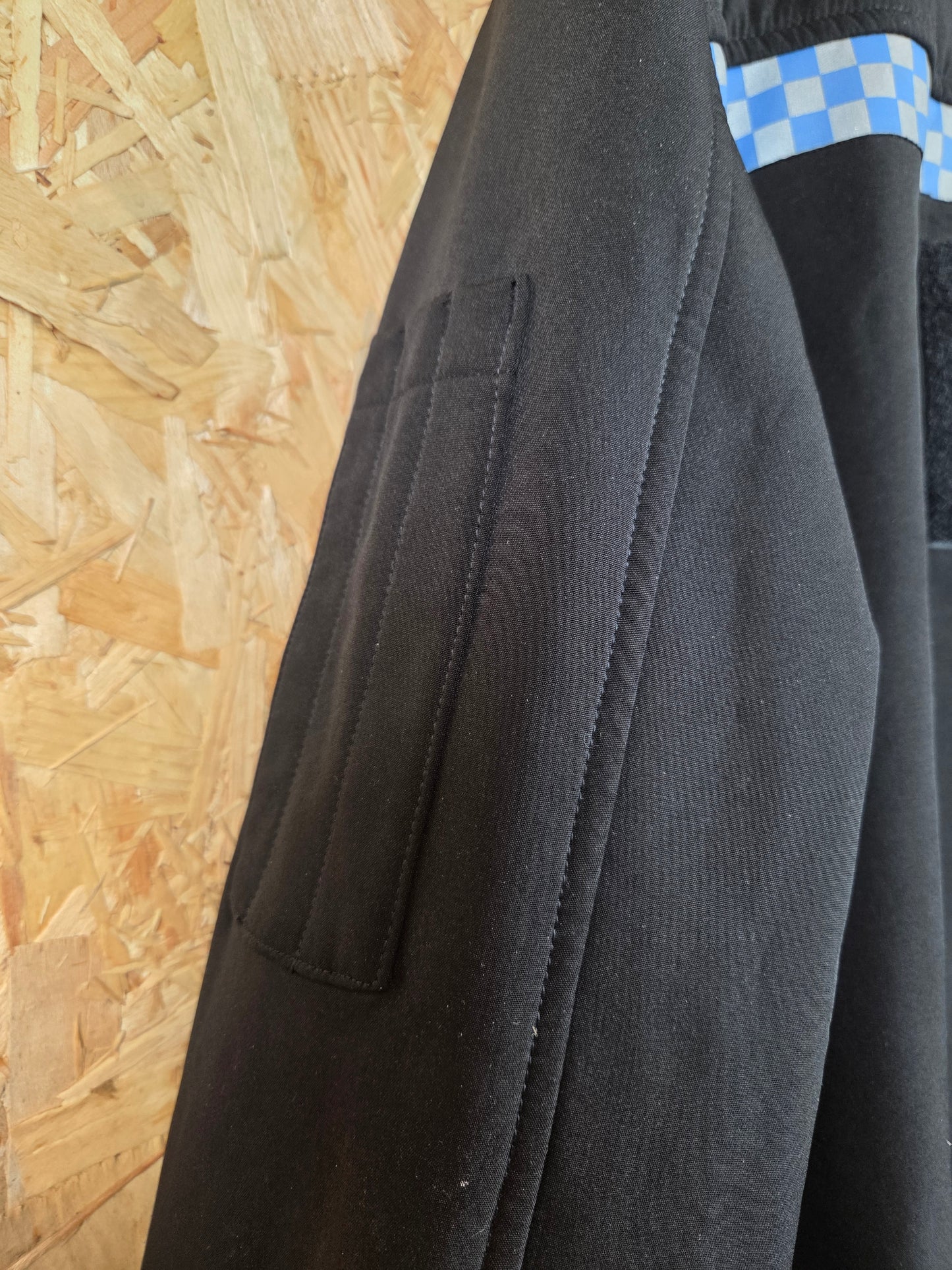 British Police Black with Checked Soft Shell Jacket with Radio Loops