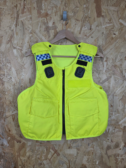 Mehler Stab Vest Hi-Vis Body Armour Cover With Klickfast Docks Checked Strips