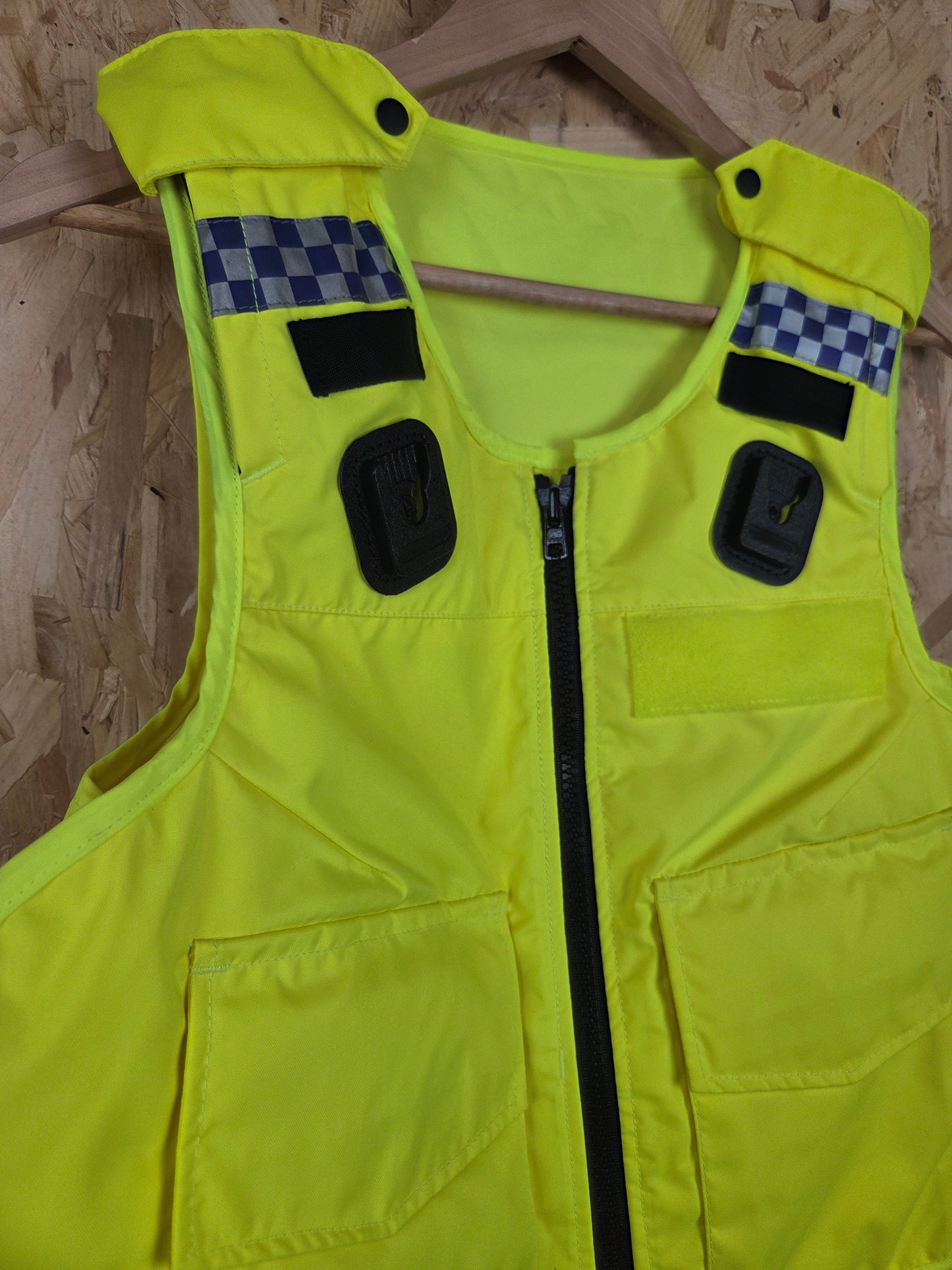 Mehler Stab Vest Hi-Vis Body Armour Cover With Klickfast Docks Checked Strips