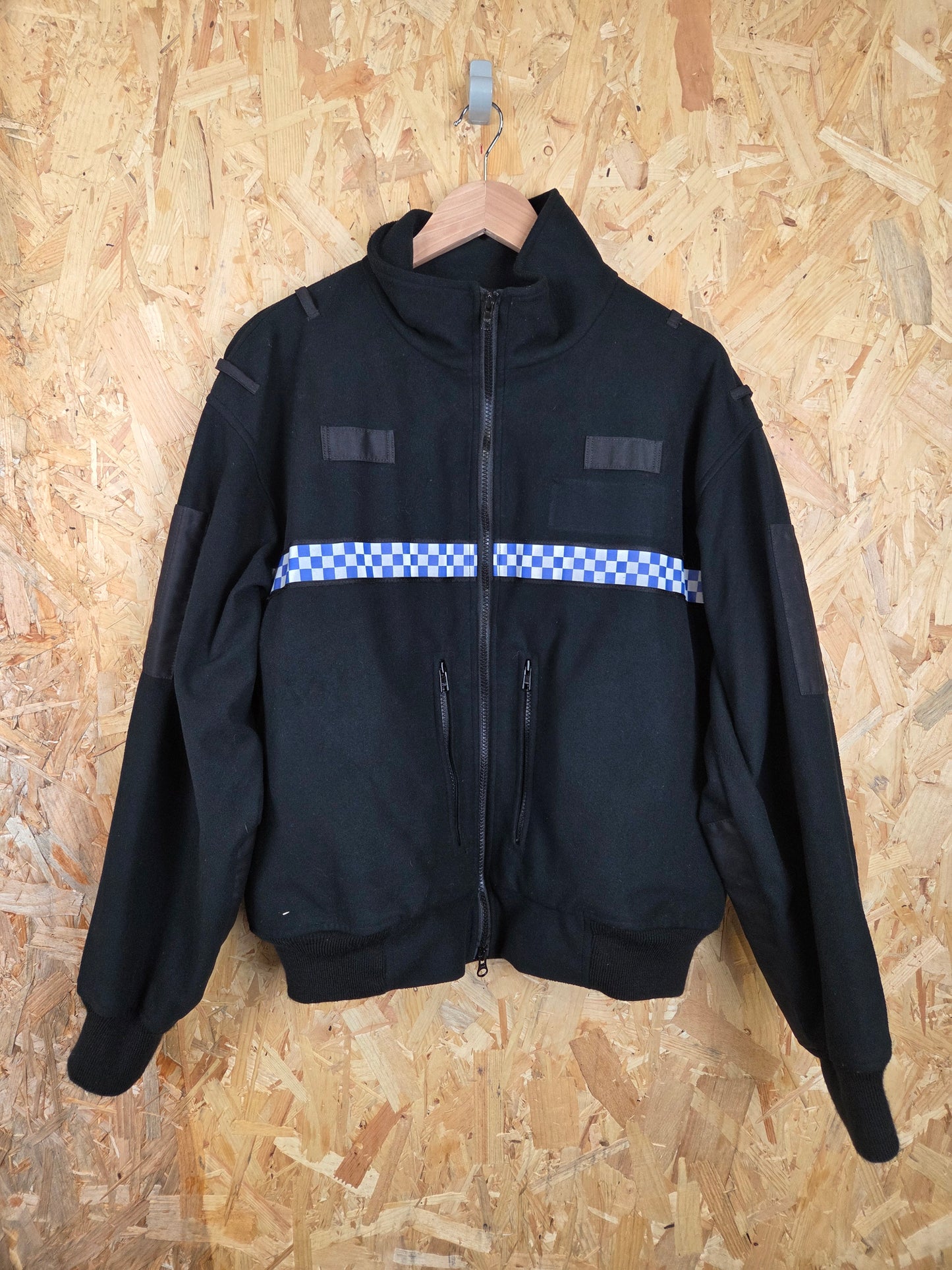 British Police Black with Checked Fleece with Radio Loop Yaffy