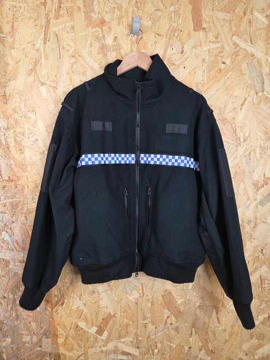 British Police Black with Checked Fleece with Radio Loop Yaffy