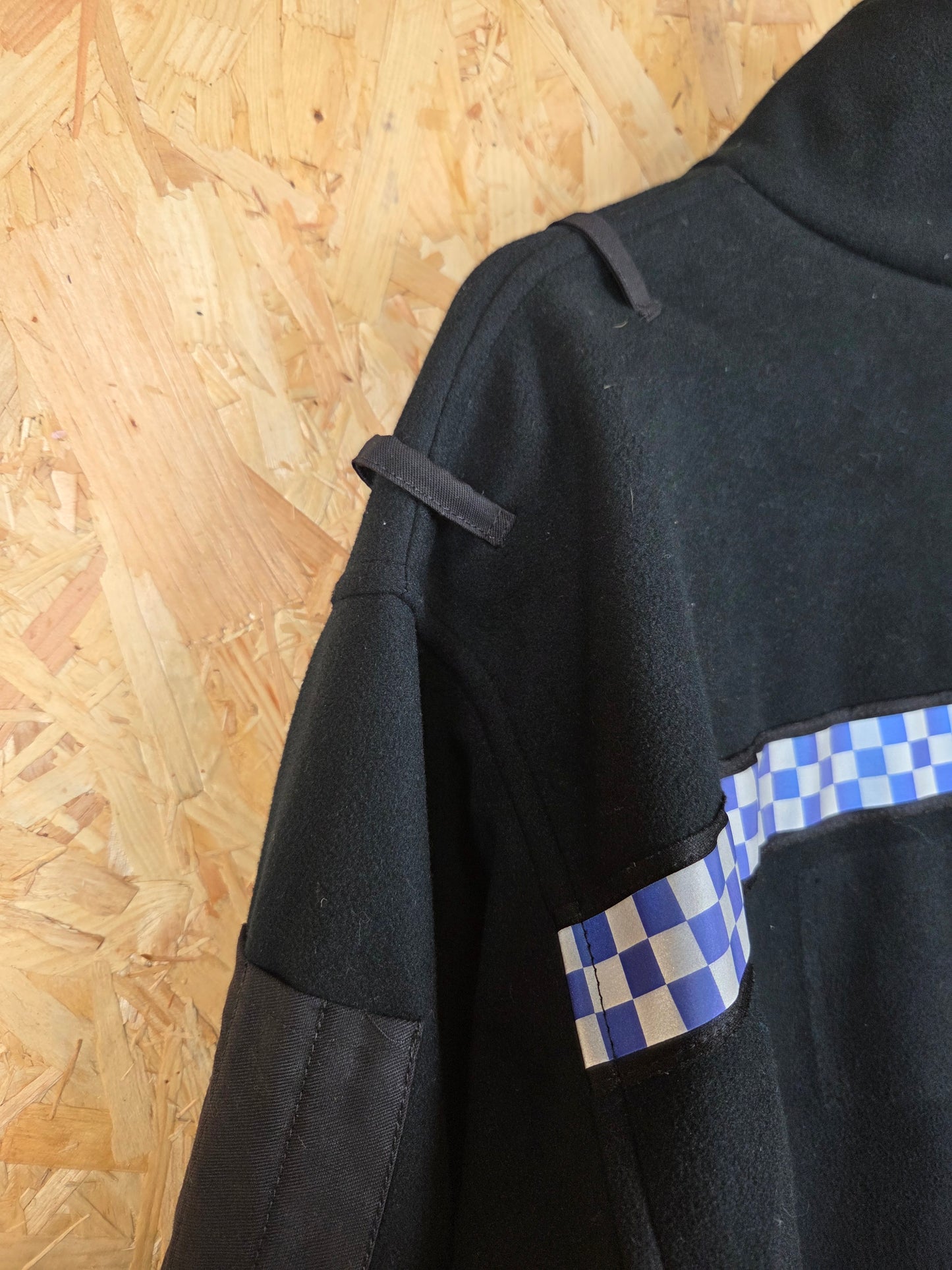 British Police Black with Checked Fleece with Radio Loop Yaffy