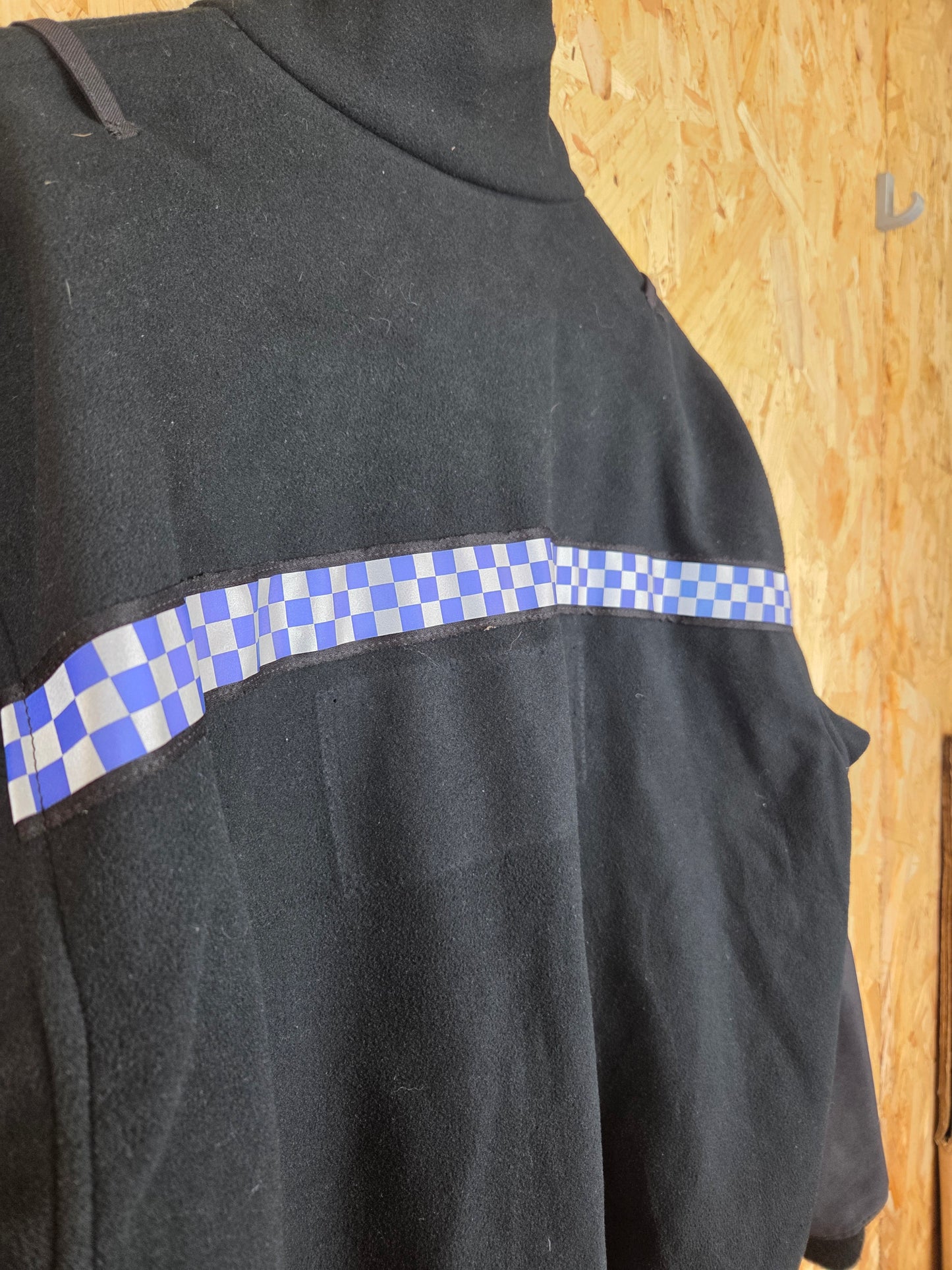 British Police Black with Checked Fleece with Radio Loop Yaffy