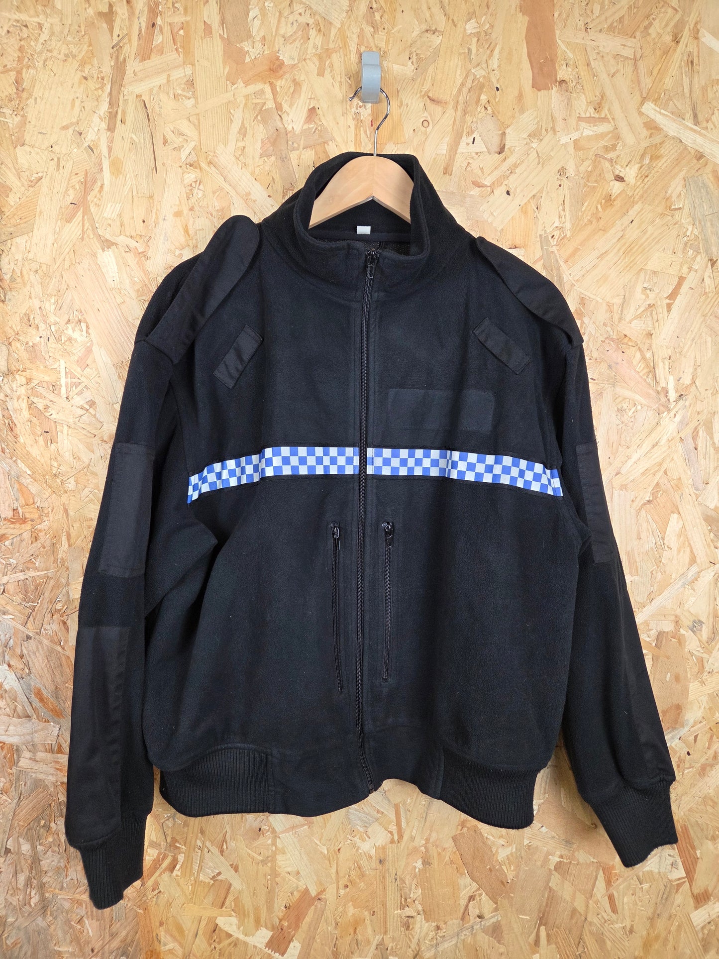 British Police Black with Checked Fleece with Radio Loop Porelle
