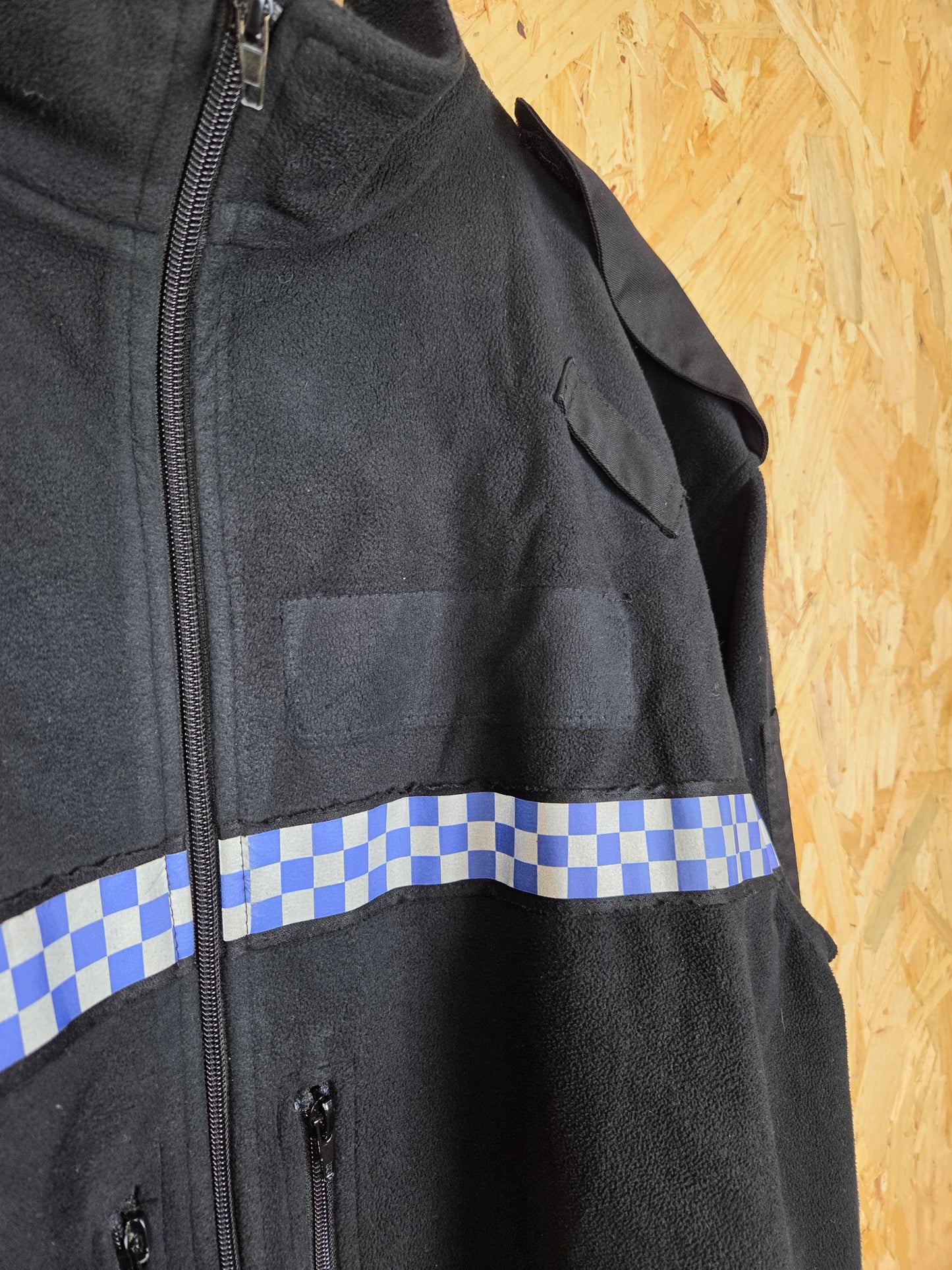 British Police Black with Checked Fleece with Radio Loop Porelle