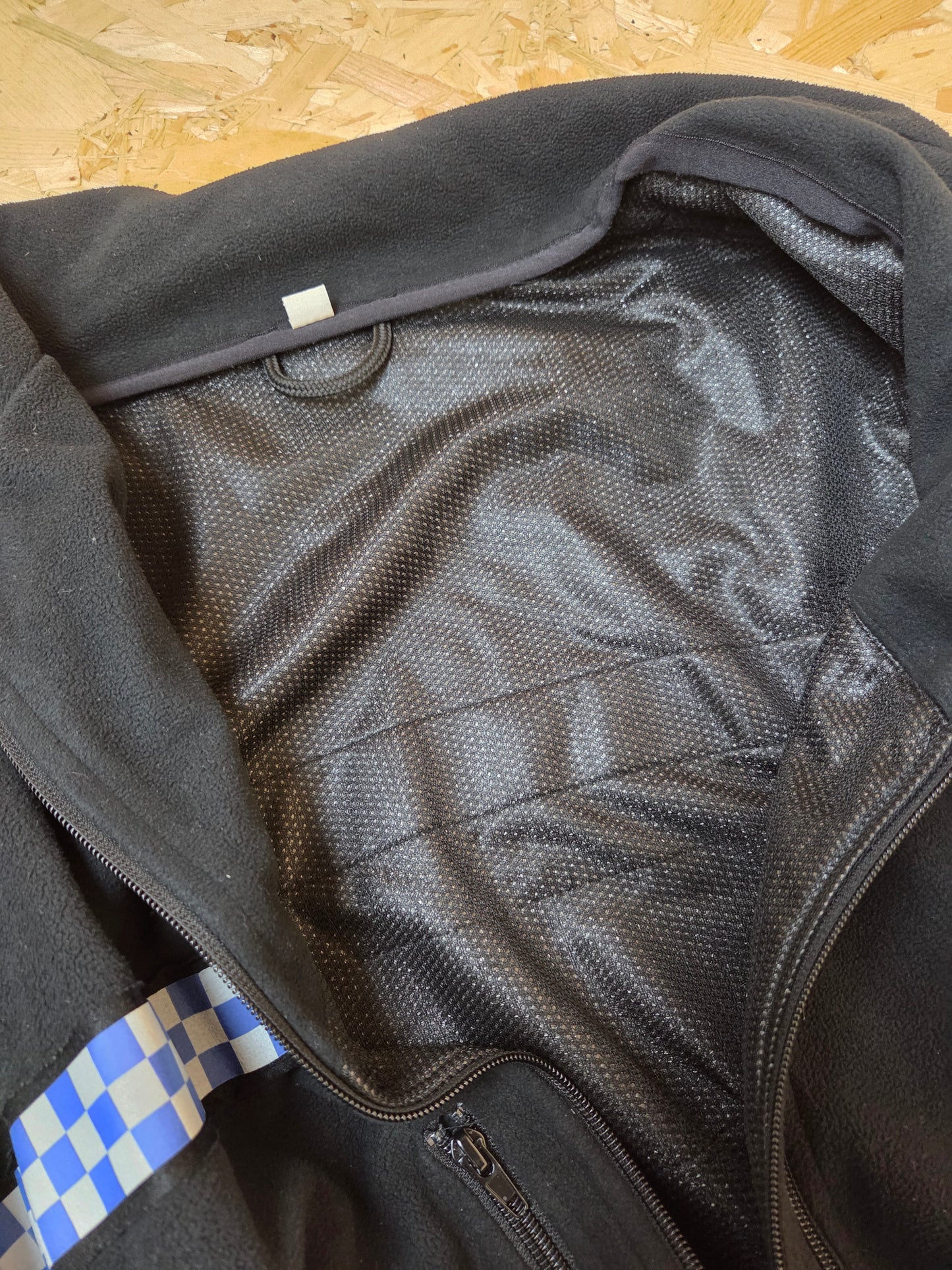 British Police Black with Checked Fleece with Radio Loop Porelle