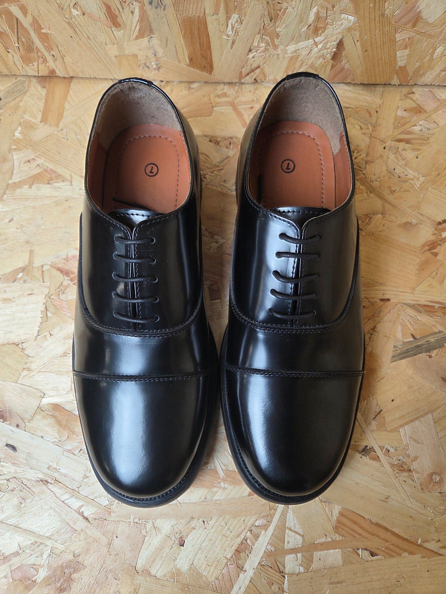 Patrol Shoes Mens Black Leather Oxford Style Toe RAF and ATC Cadets