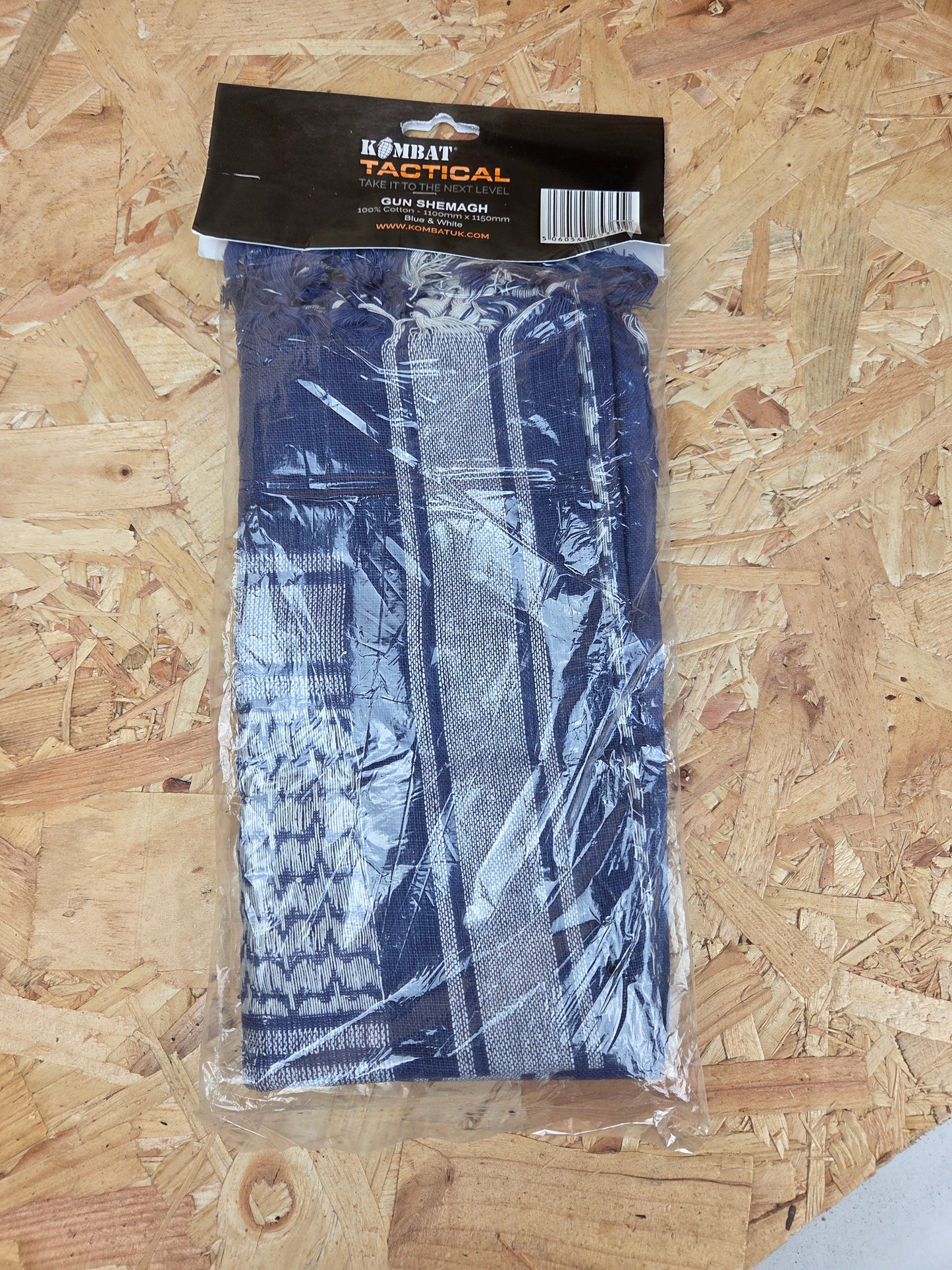 Shemagh Scarf Blue and White 100% Cotton Desert Arab Style Wrap