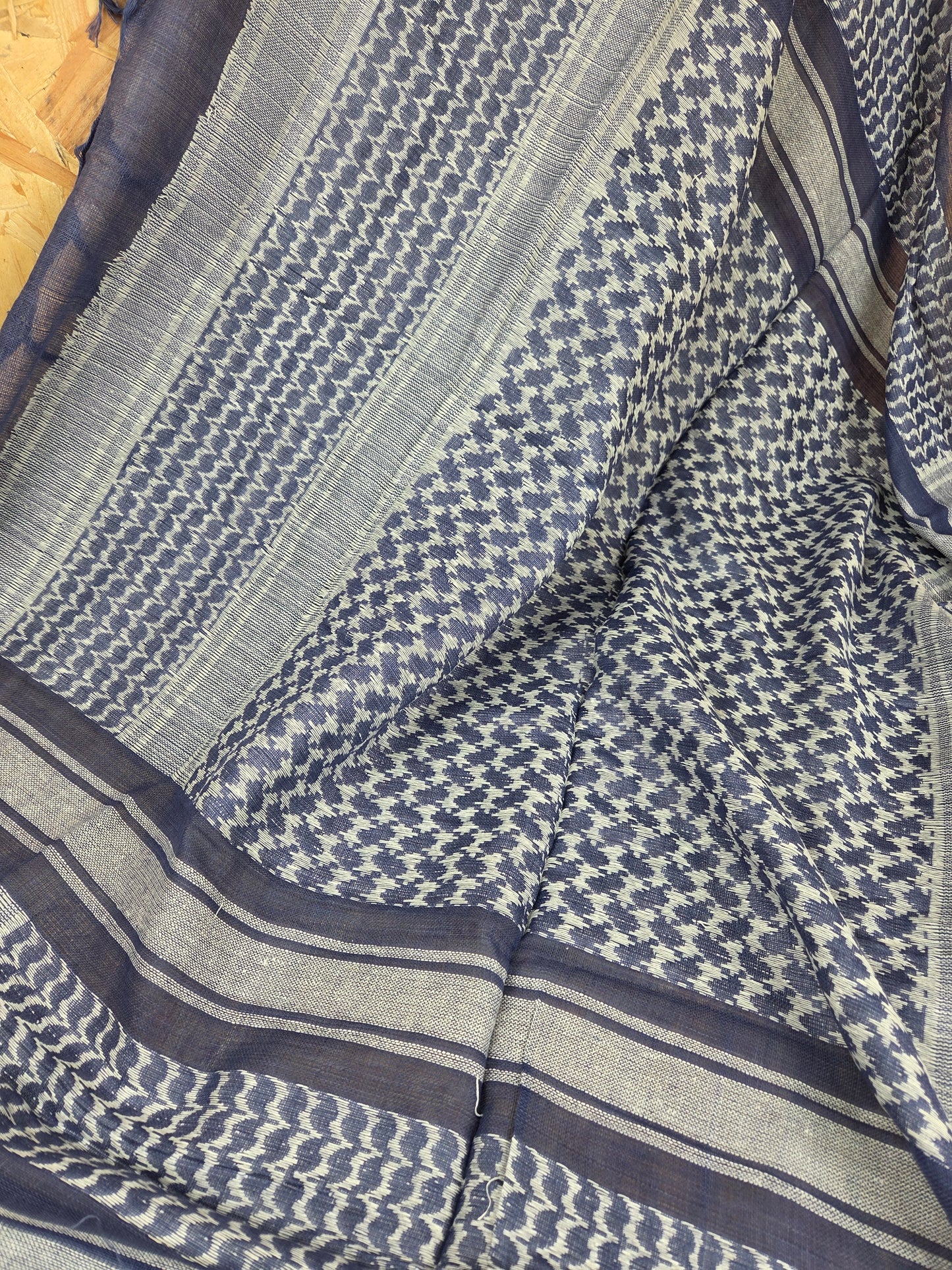 Shemagh Scarf Blue and White 100% Cotton Desert Arab Style Wrap