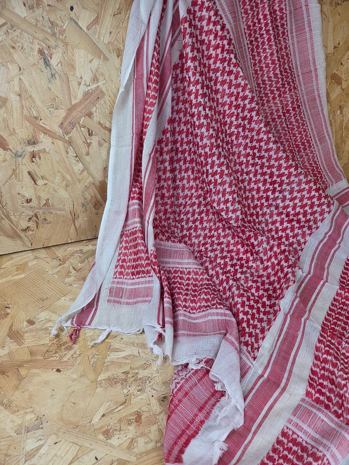 Shemagh Scarf  Red & White 100% Cotton Desert Arab Style Wrap