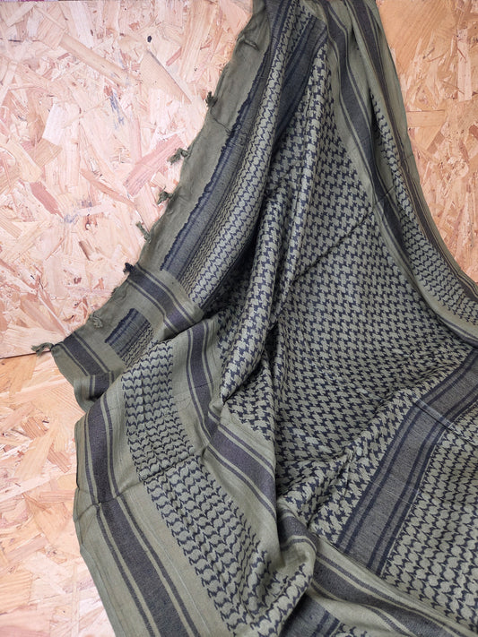 Shemagh Scarf Olive Green 100% Cotton Desert Arab Style Wrap
