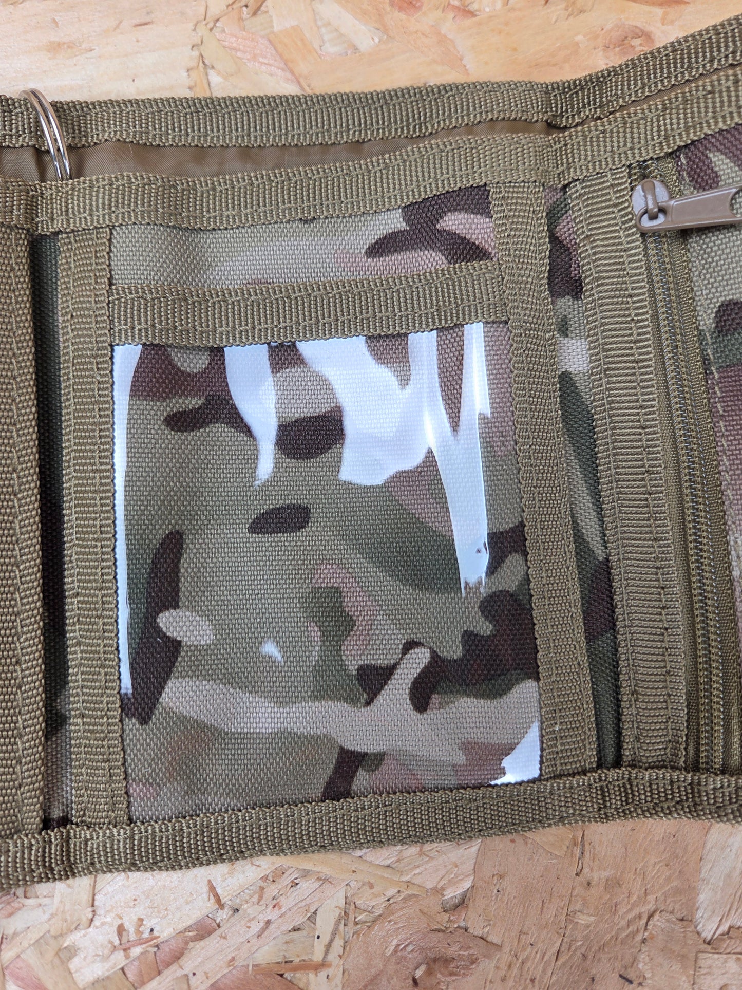 Military Wallet BTP Trifold with Security Chain and Clip Tactical Camouflage