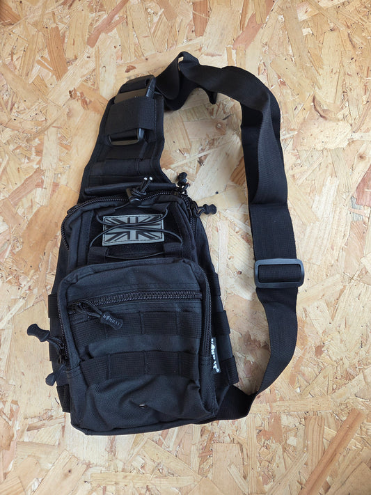 Ranger Sling Bag Black Convertible Molle Chest Messenger Shoulder Pack