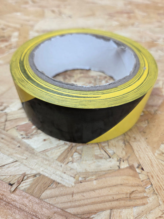Black and Yellow Hazard Warning Tape Site Safety Zone Marker Restrictive Area Marking
