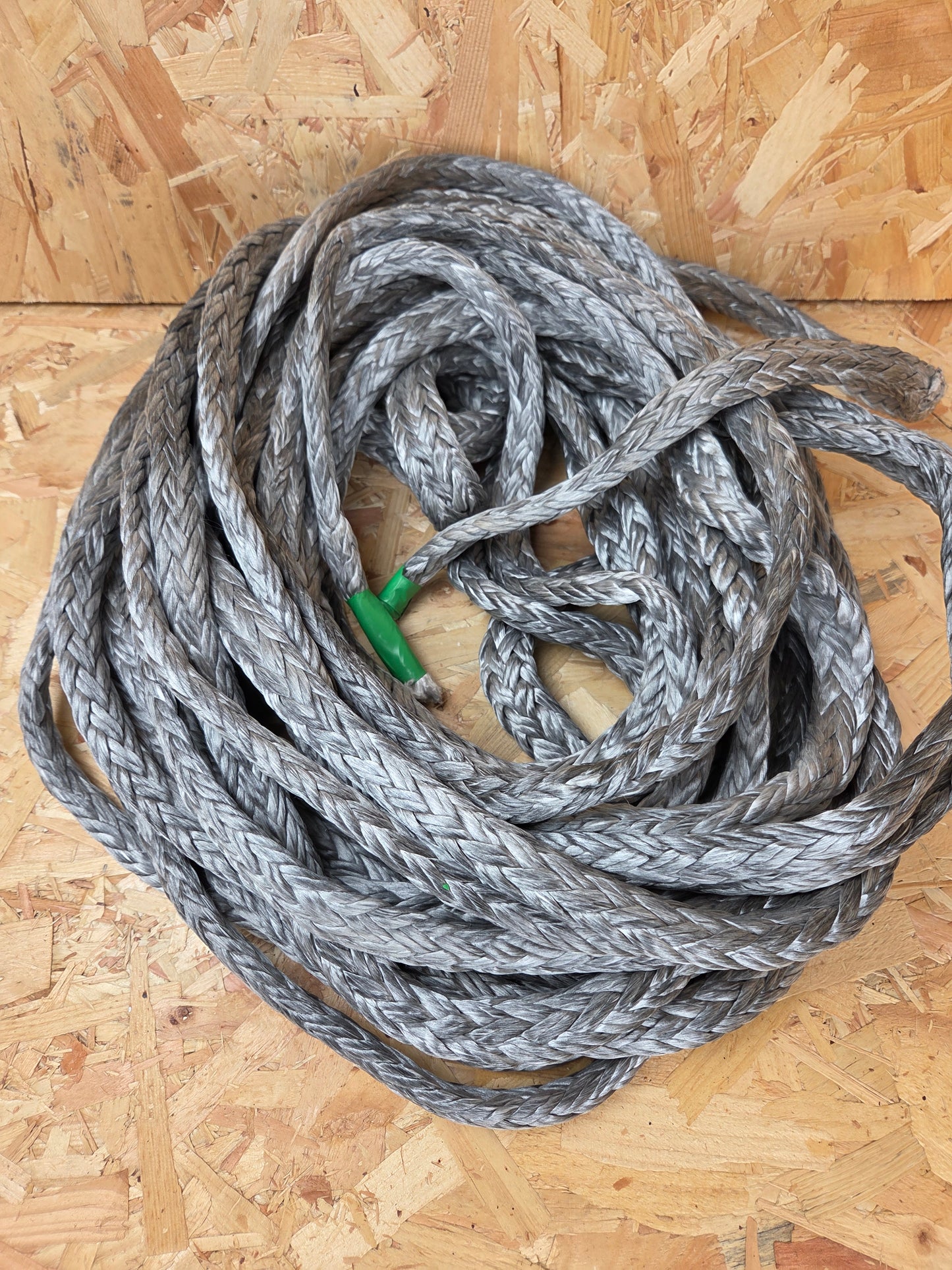 Dyneema Rope HMPE Silver Grey 16mm x 23M Ultra High Strength 4x4 Tow Recovery 24 Plait Flat