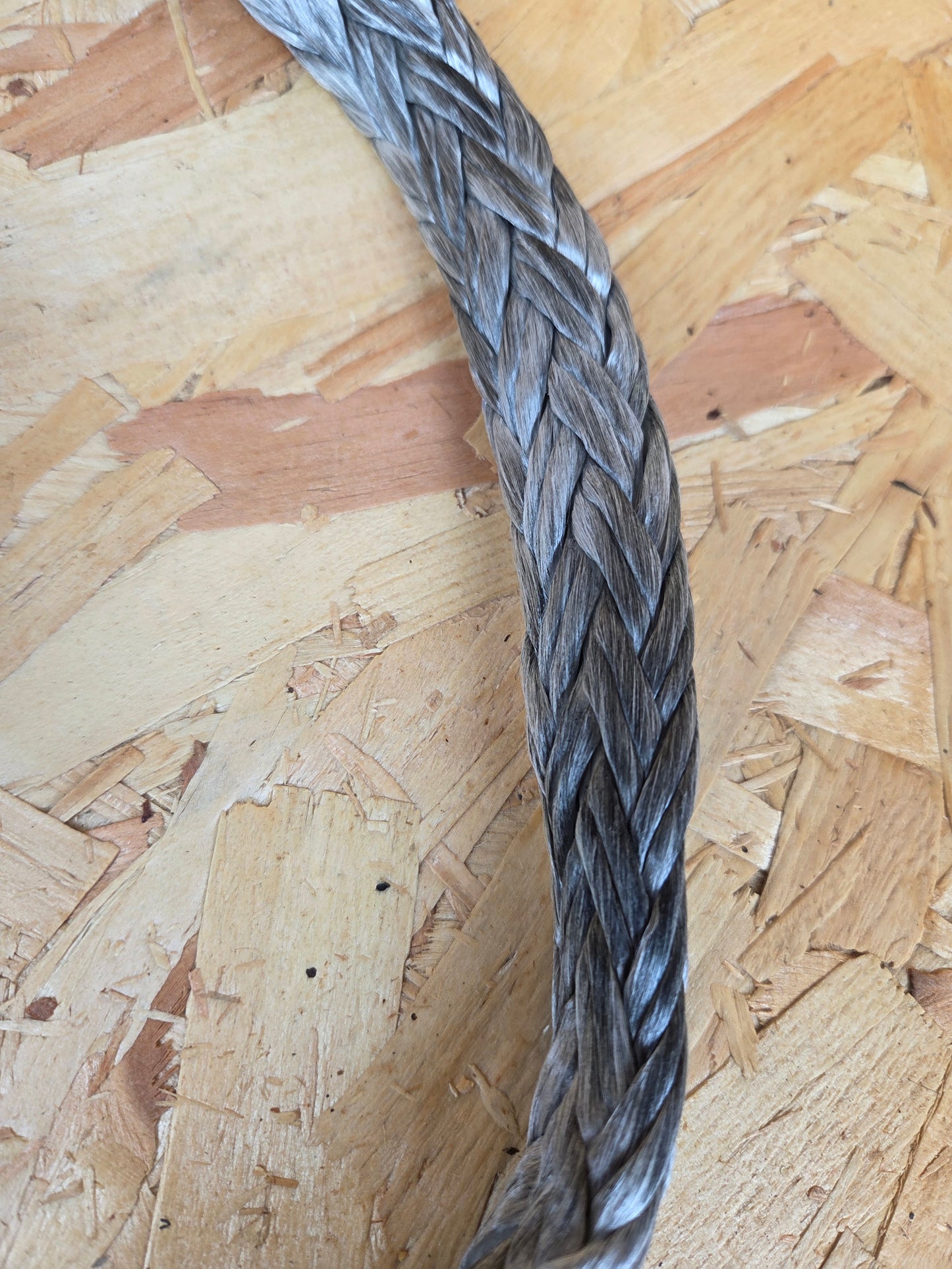 Dyneema Rope HMPE Silver Grey 16mm x 23M Ultra High Strength 4x4 Tow Recovery 24 Plait Flat