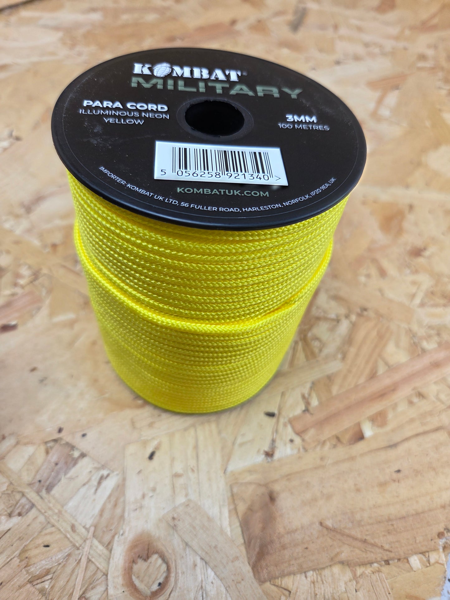Paracord Cord Retention Loop Basha & Bivi Tent Shelter Rope Bushcraft Line Neon Yellow 100m
