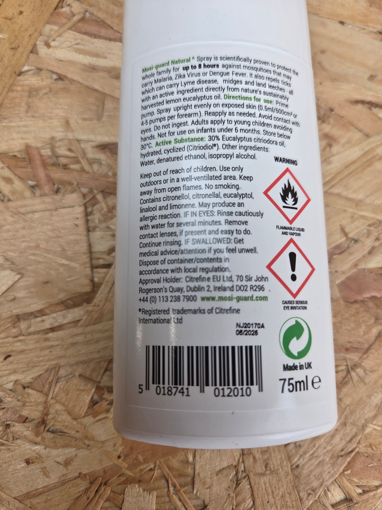 Mosi-Guard Insect Repellent Spray 75ml Plant Based DEET Free Mosquitoes Midges Ticks
