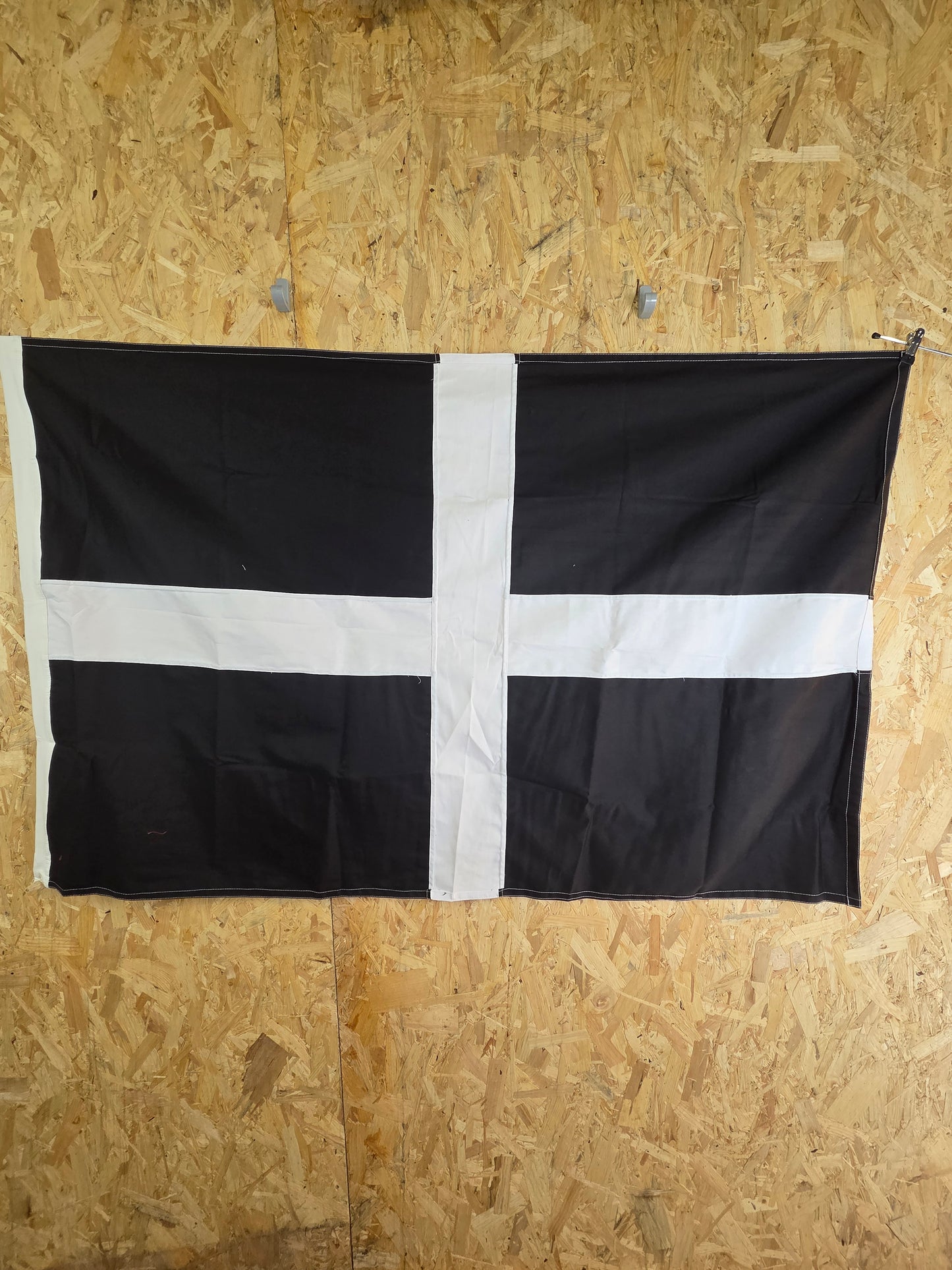 Cornish flag Saint Piran's Baner Peran Cornwall Celtic Black with White Cross 152cm x 91cm