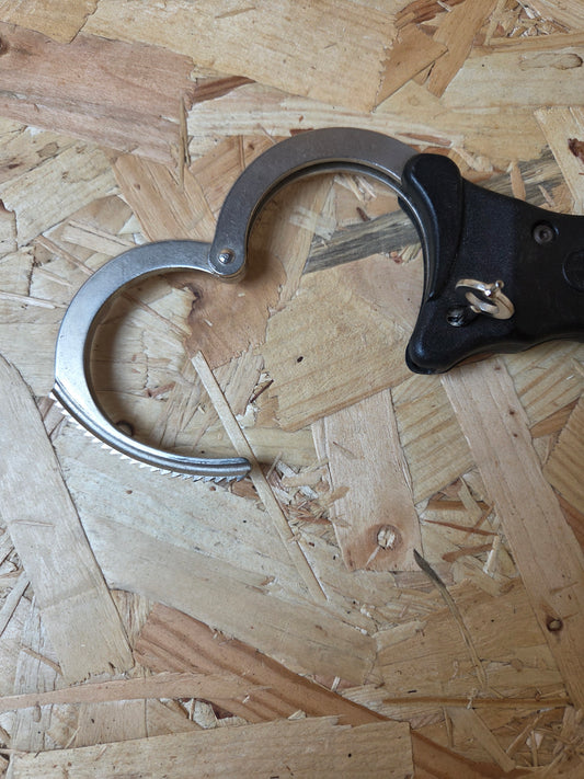 Genuine Police Handcuffs Speedcuffs Ridged Cuffs Black Twinlock Dual with 1 Key