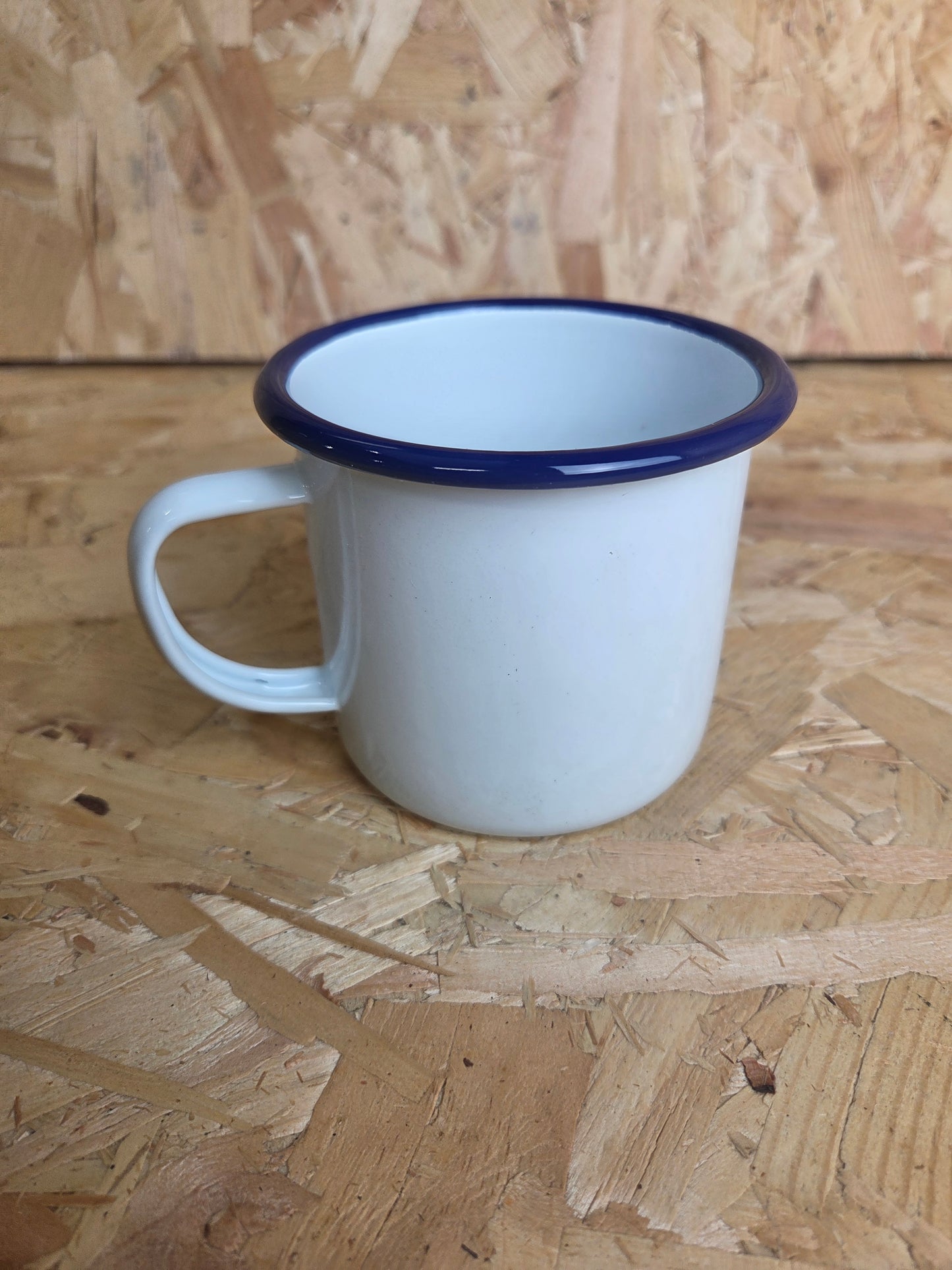 Enamel Mug White and Blue Camping Picnic Caravan Cup Enamel Falcon 9cm