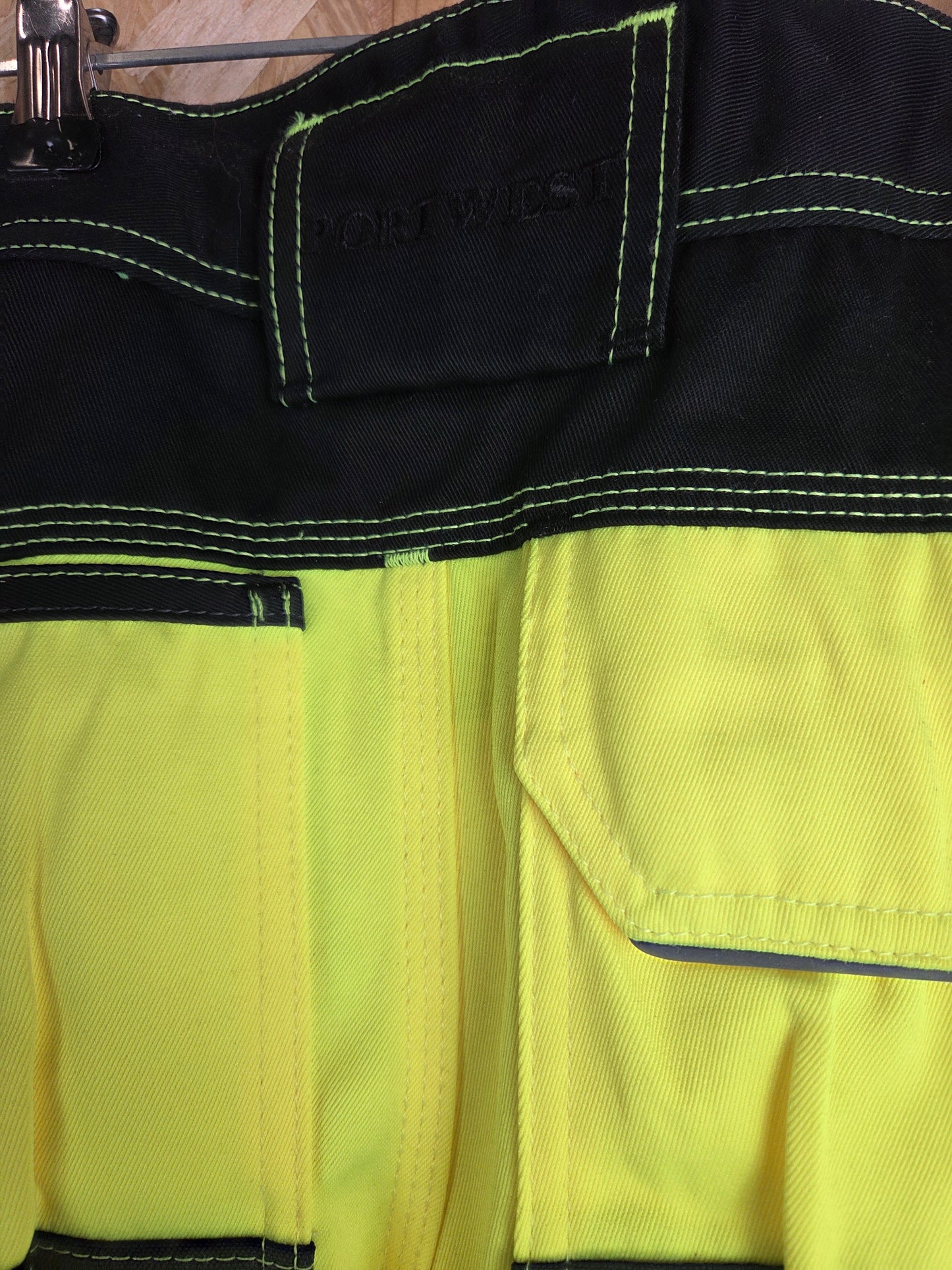 Portwest Work Shorts Hi Viz Vis Yellow Black Reflective Safety Workwear PW34