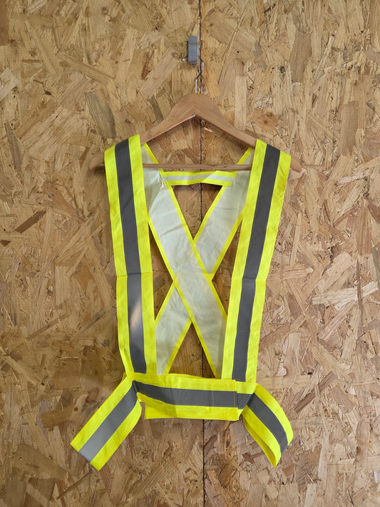 Yellow Hi-Vis Viz Strap Site Safety Adjustable Reflective Body Band One Size