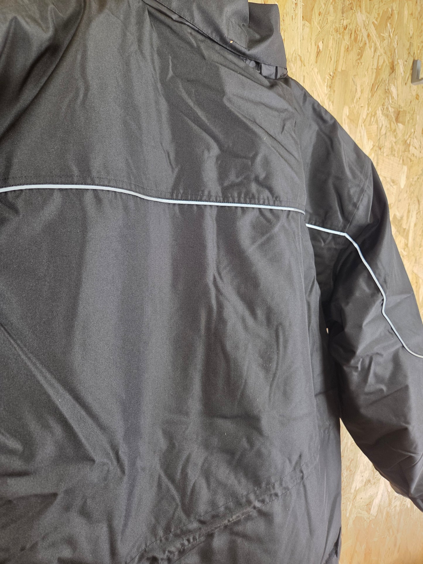 Black Work Jacket Scotchlite Reflective Quilted Coat Site Workwear XXL Alexandra 2XL