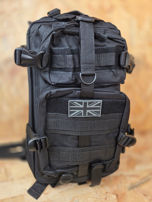Molle Backpack Military Style Stealth Pack Combat Cadet Utility Bag Black Daysack 25L New