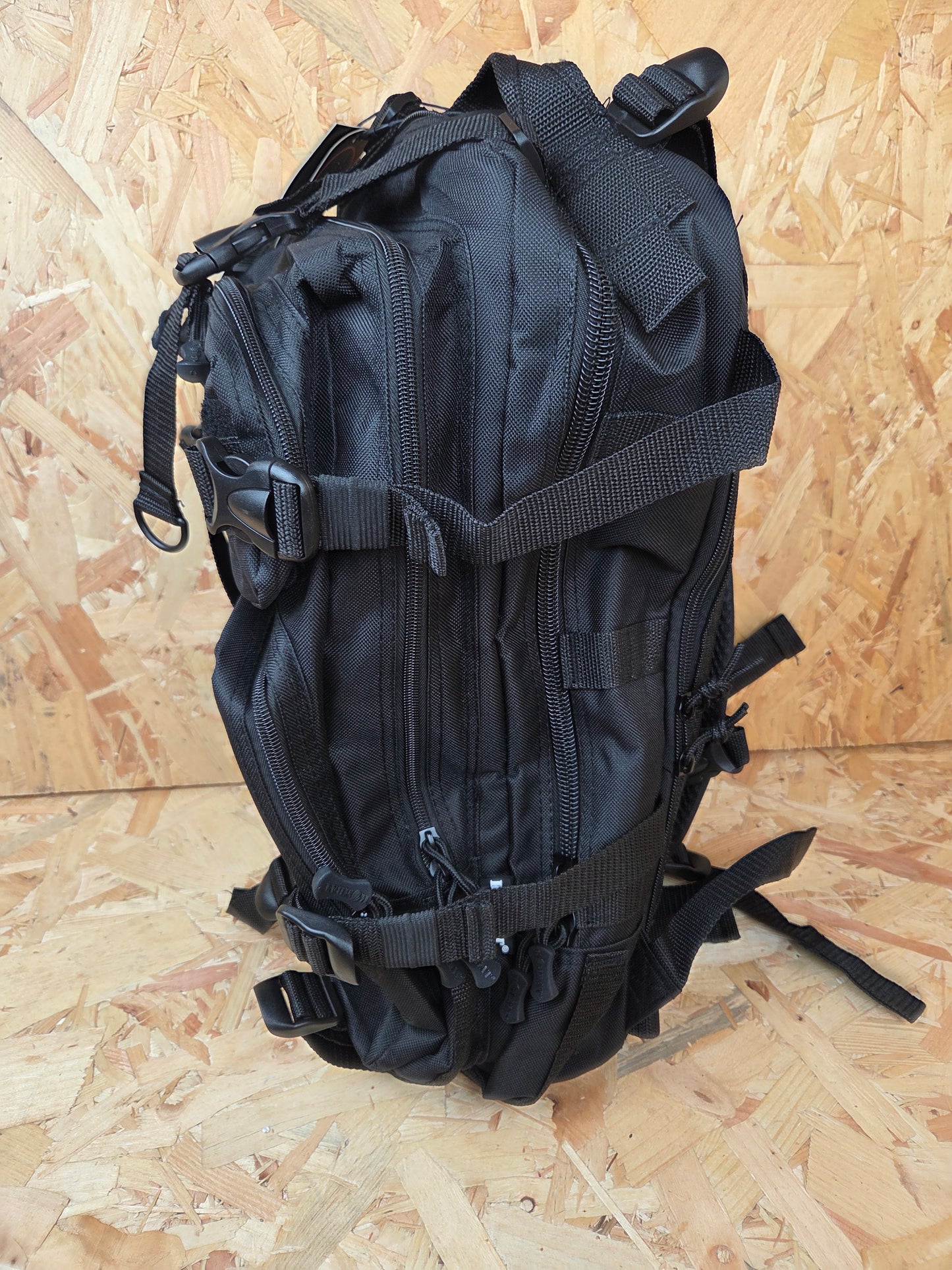Molle Backpack Military Style Stealth Pack Combat Cadet Utility Bag Black Daysack 25L New
