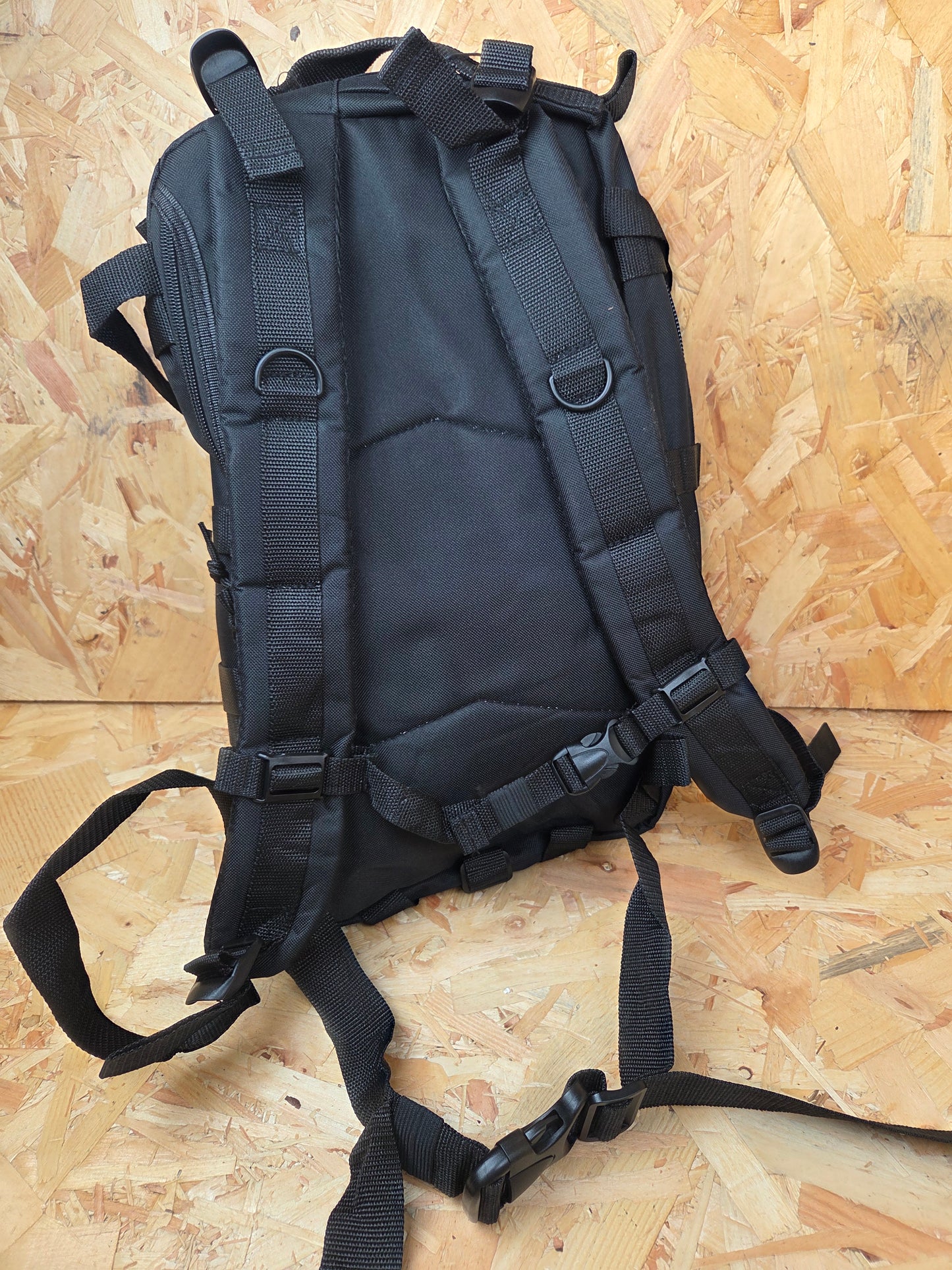 Molle Backpack Military Style Stealth Pack Combat Cadet Utility Bag Black Daysack 25L New
