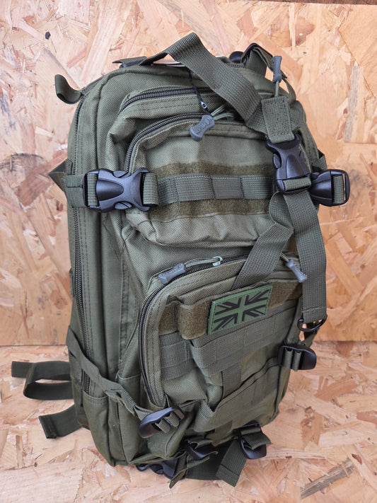 Molle Backpack Military Style Stealth Pack Combat Cadet Utility Bag Olive Green Daysack 25L New
