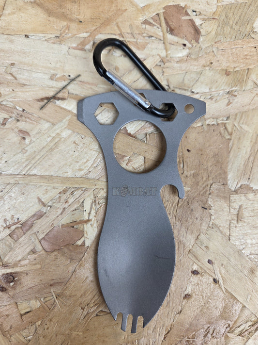 Spork Multi Tool Stainless Steel Bottle Opener Screwdriver Wrench Carabiner