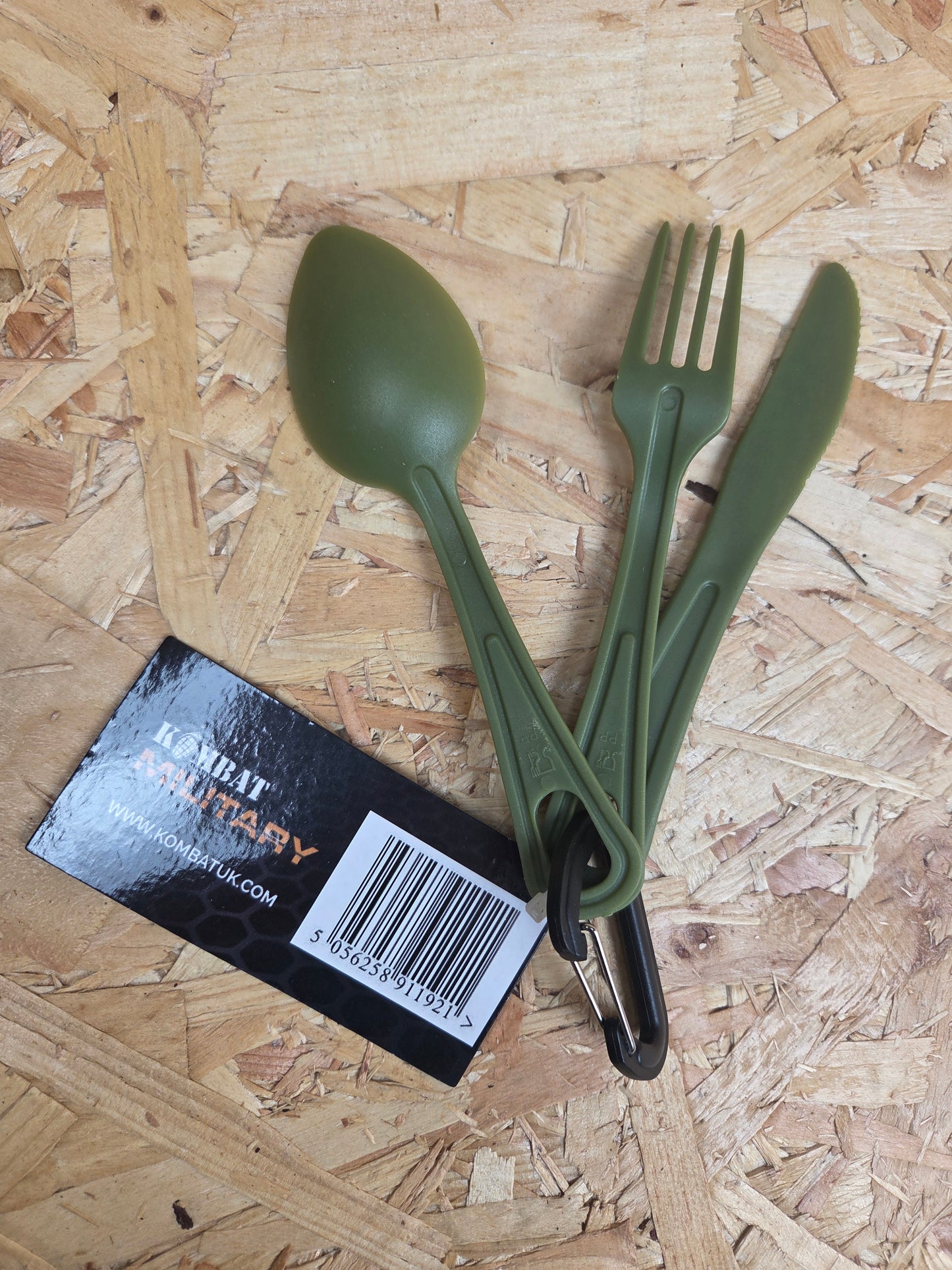 Knife Fork and Spoon Plastic Cadet Green Lightweight Cutlery Set Kit Camping Hiking Picnic KFS