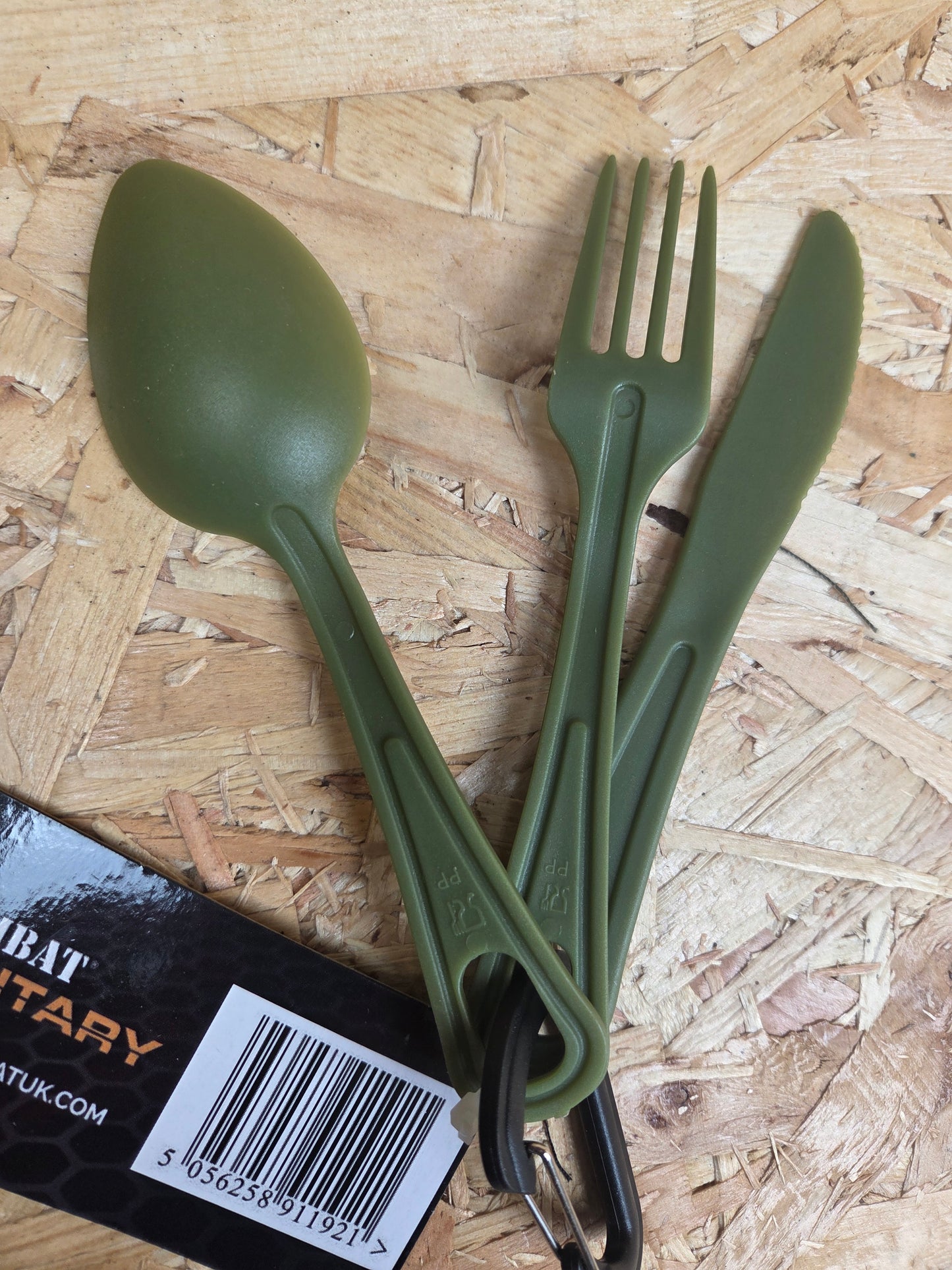 Knife Fork and Spoon Plastic Cadet Green Lightweight Cutlery Set Kit Camping Hiking Picnic KFS