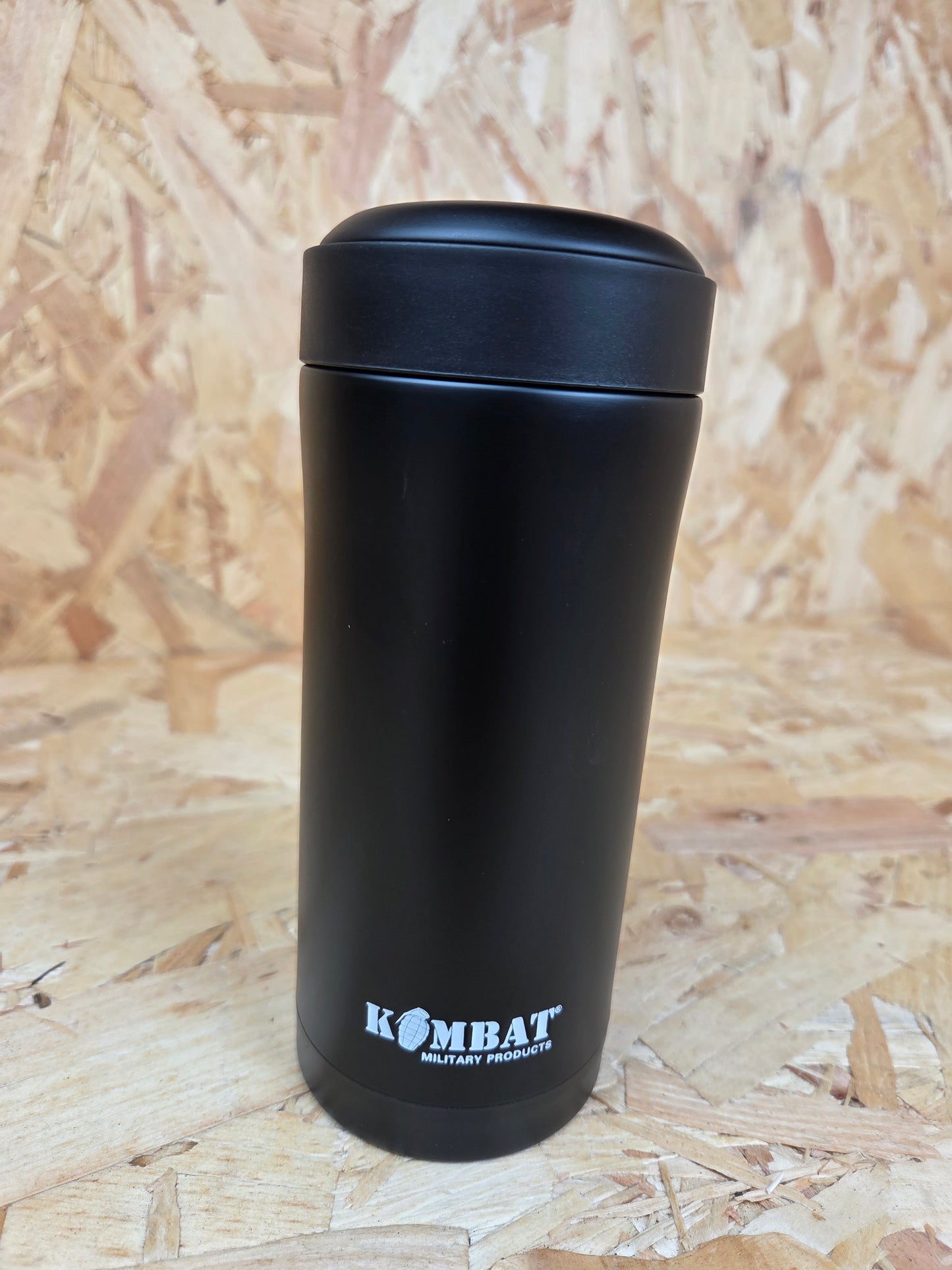 Stainless Steel Flask Ammo Pouch Bottle Hiking Black Trail Metal Camping 330ml