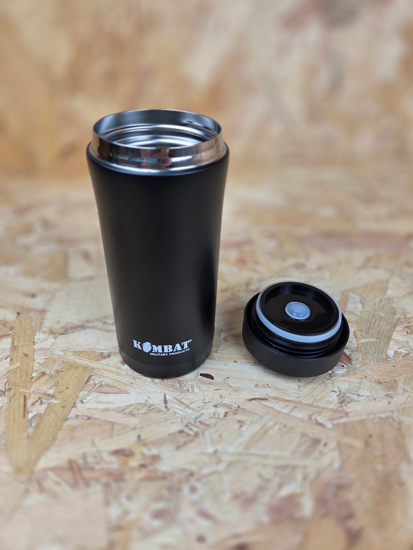 Stainless Steel Flask Ammo Pouch Bottle Hiking Black Trail Metal Camping 330ml
