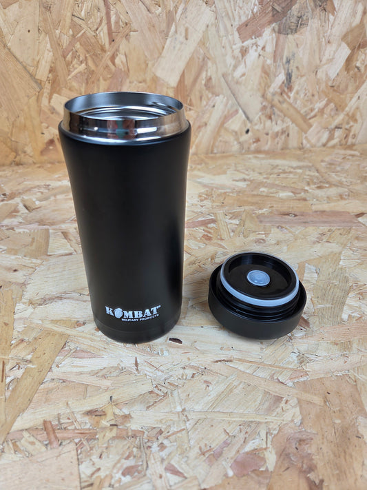 Stainless Steel Flask Ammo Pouch Bottle Hiking Black Trail Metal Camping 330ml