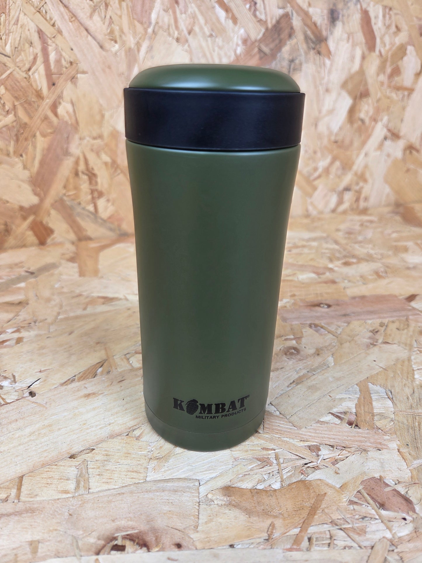 Stainless Steel Flask Ammo Pouch Bottle Hiking Olive Green Trail Metal Camping 330ml