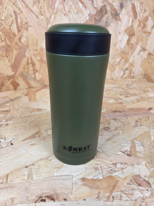 Stainless Steel Flask Ammo Pouch Bottle Hiking Olive Green Trail Metal Camping 330ml