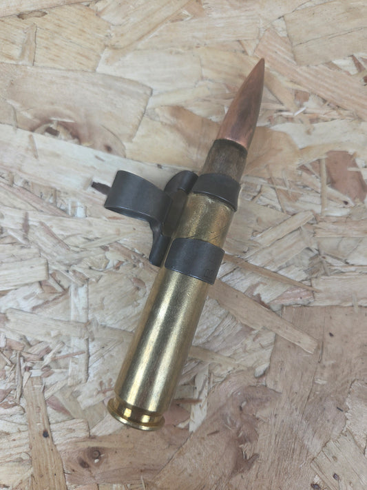 Genuine Inert 50 Caliber Round Cartridge Bullet BMG Display Round with M9 Machine Gun Belt Link
