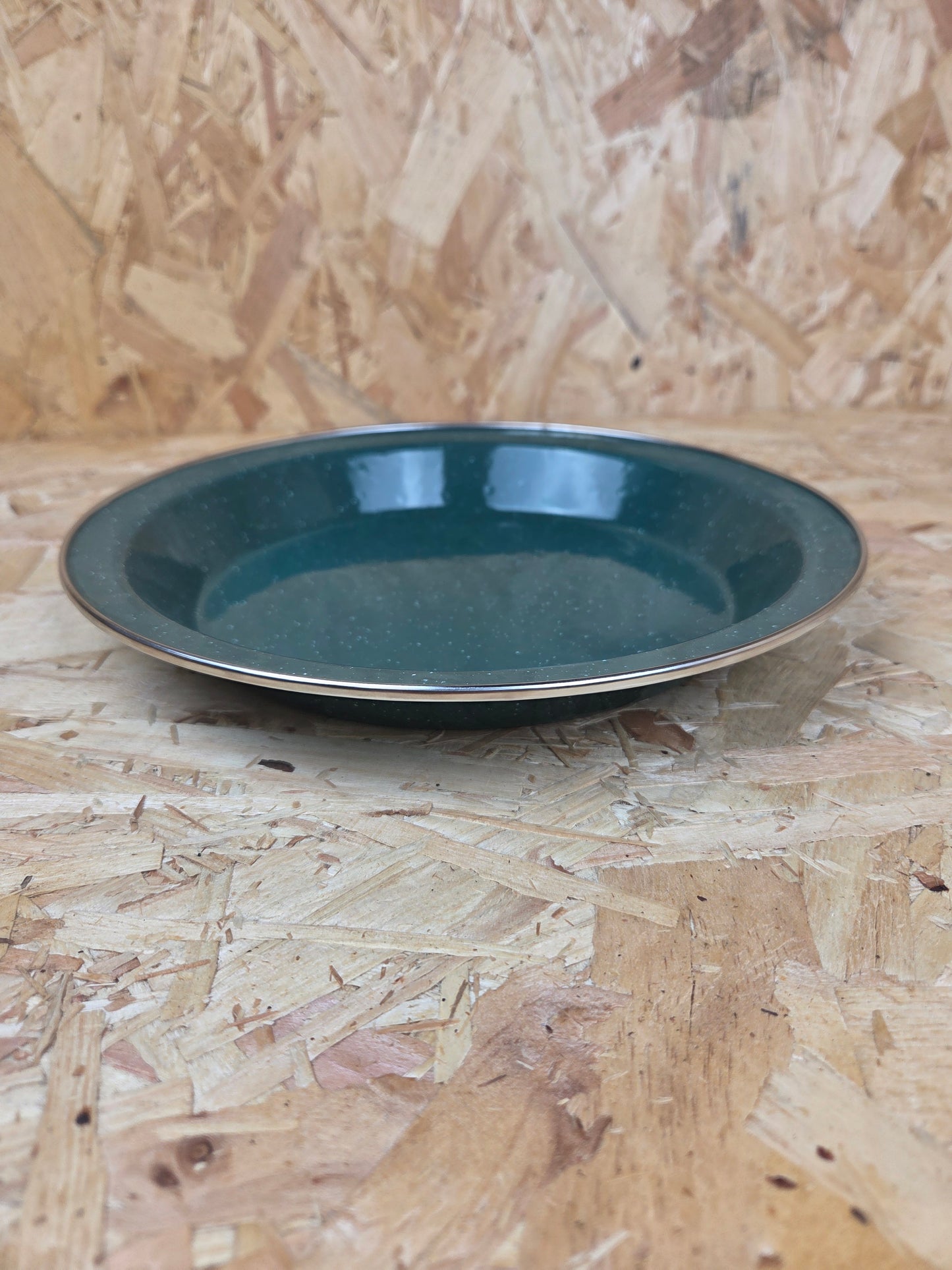 Large Enamel Plate Green Plate Camping Picnic Military Caravan Enamel Dish 25cm