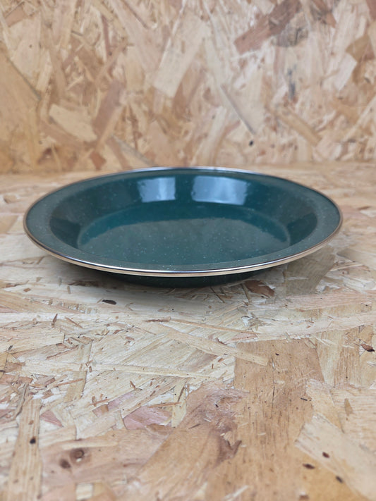 Large Enamel Plate Green Plate Camping Picnic Military Caravan Enamel Dish 25cm